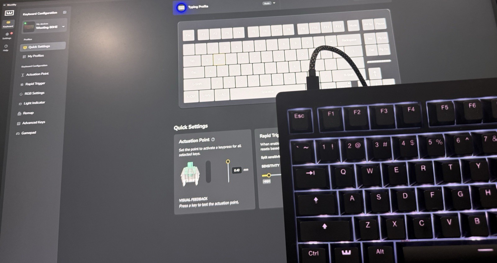Wooting 80HE ANSI Black PCR Plastic Gaming Keyboard