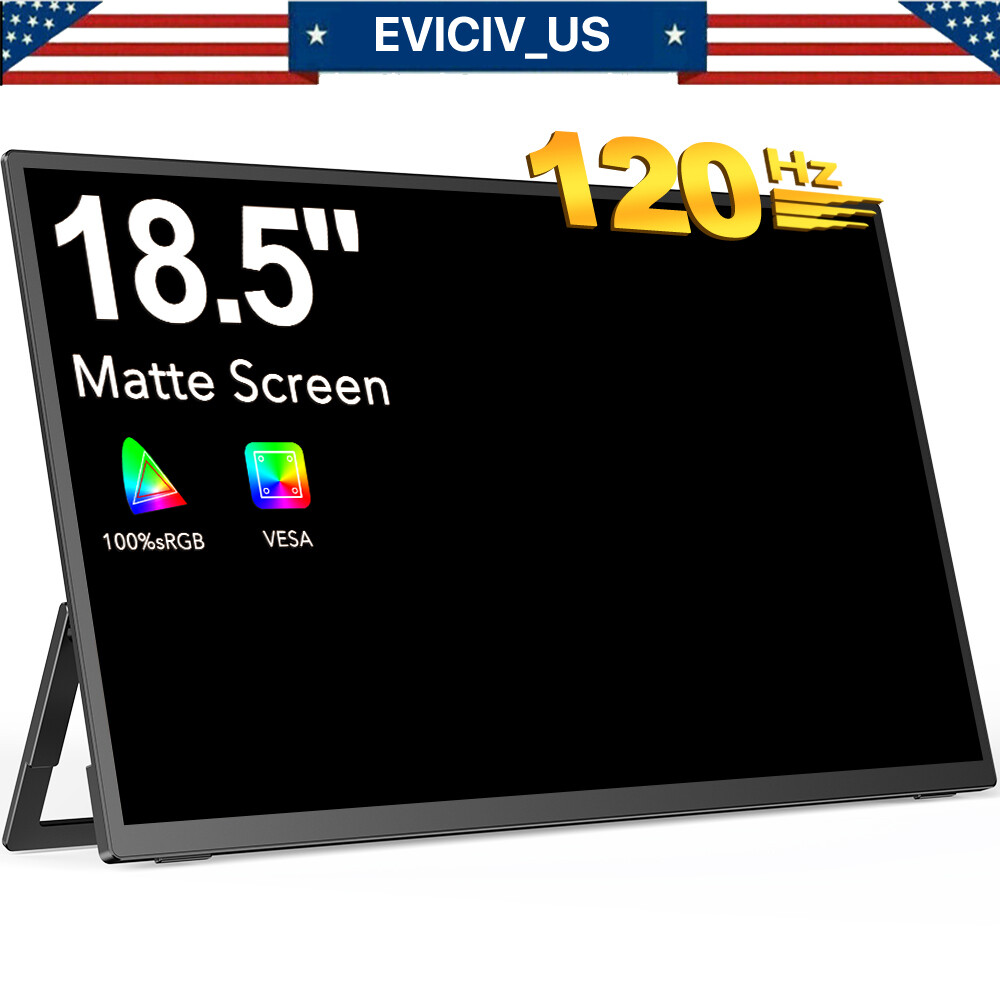 18.5″ 120Hz Screen Portable Monitor 1080P For Xbox ONE PS6 PC Gaming Switch Used