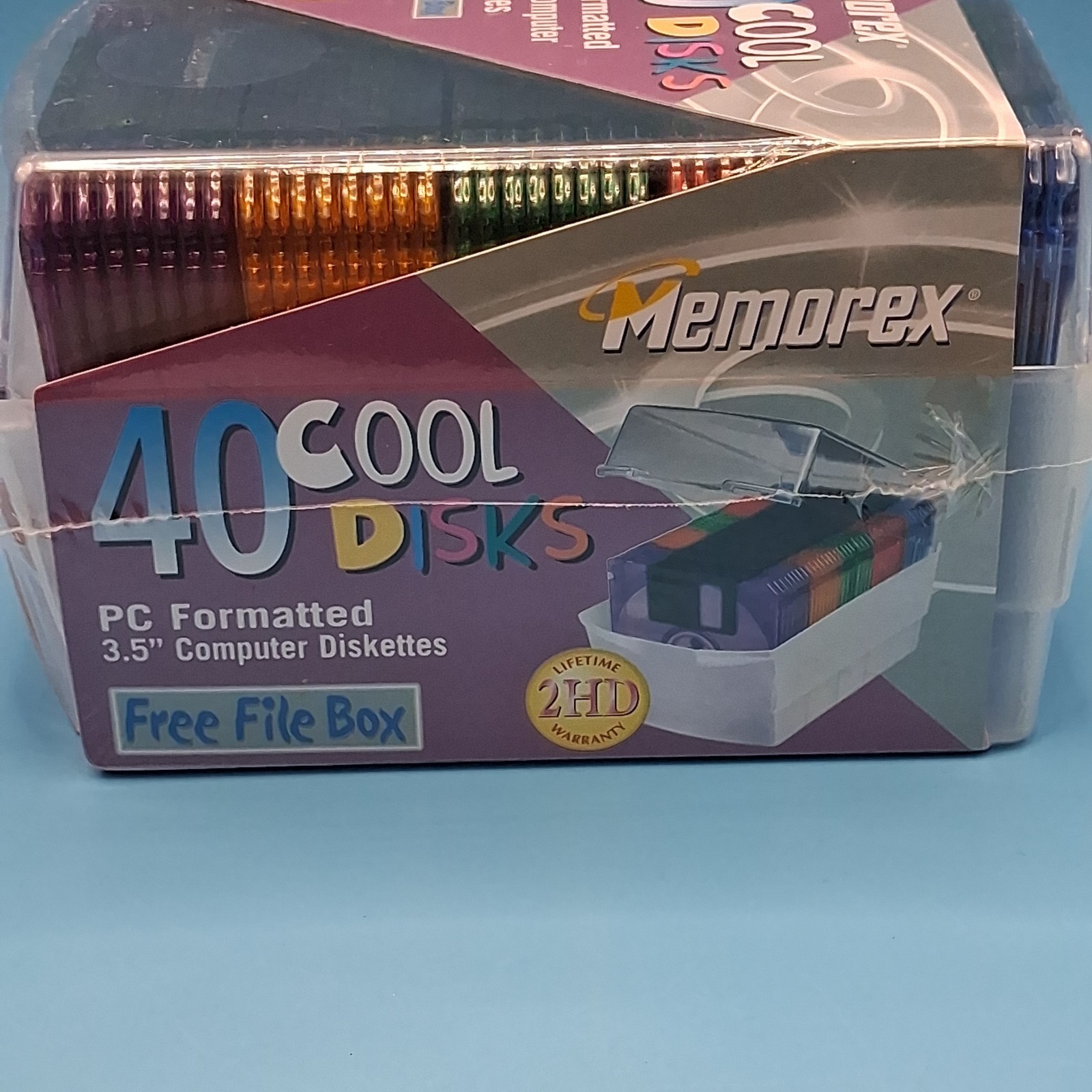 Memorex 40 Cool Disks PC Formatted 3.5″ Computer Disks W/File Box Brand New