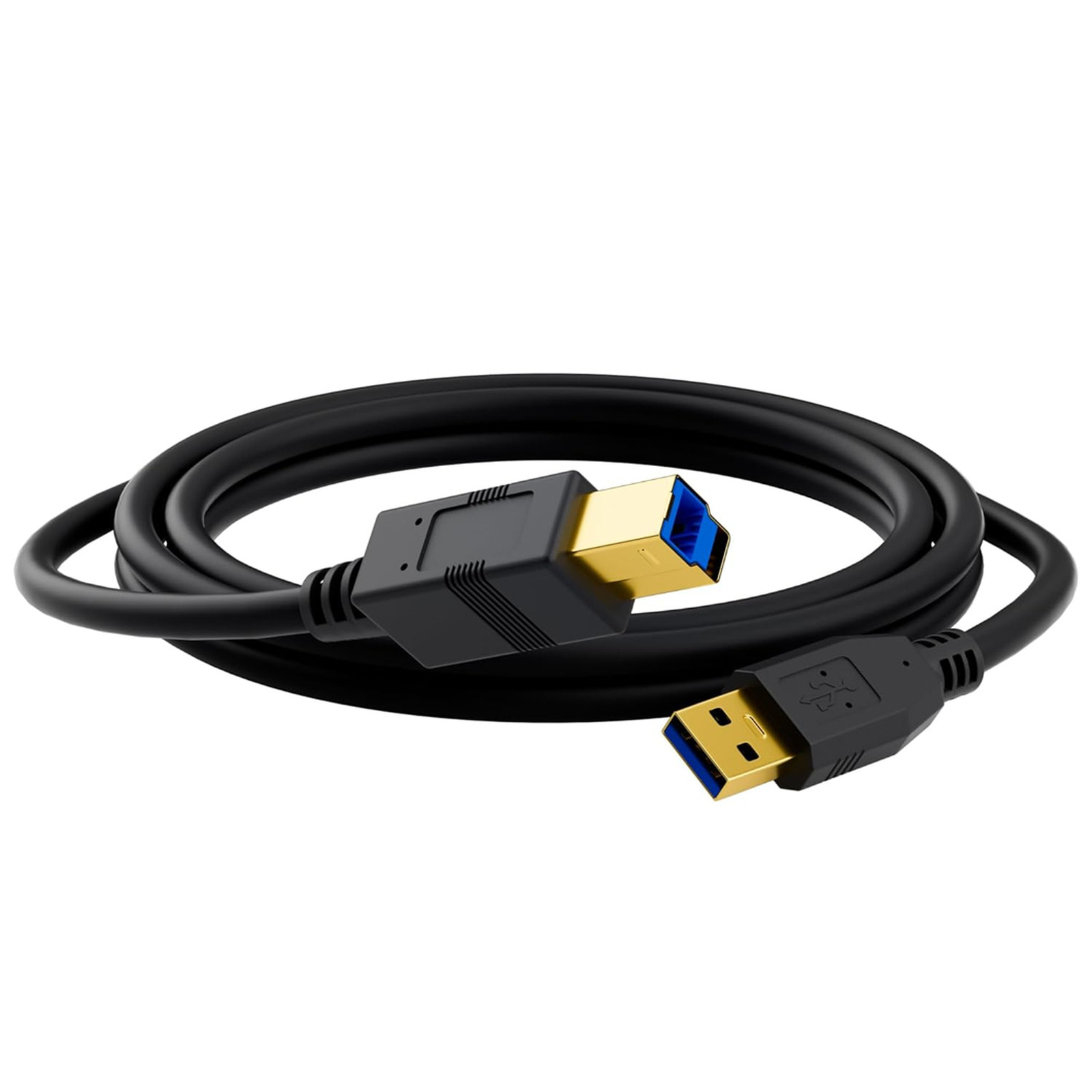 USB B 3.0 Cable 8 FT Gold Connectors for External Hard Drive Scanner Printer