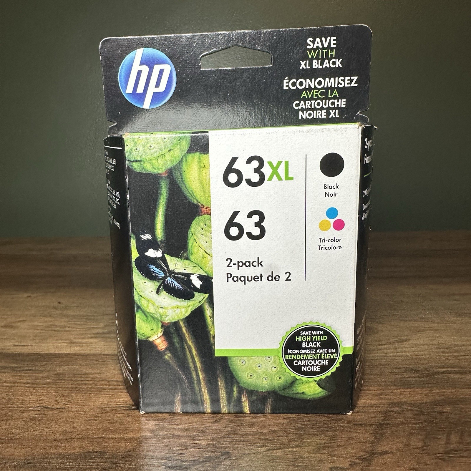 Genuine HP 63XL Black + 63 Color Ink Cartridge Combo Pack L0R48AN OEM July 2023