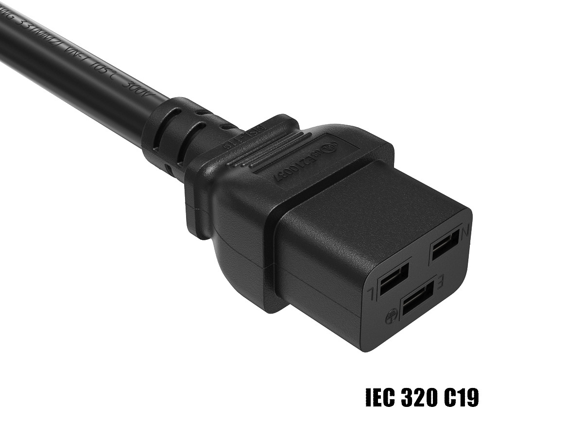 12 AWG Heavy Duty Power Cord 20A/250(NEMA 6-20P to IEC 320 C19) – 3/6/8/10/15 ft