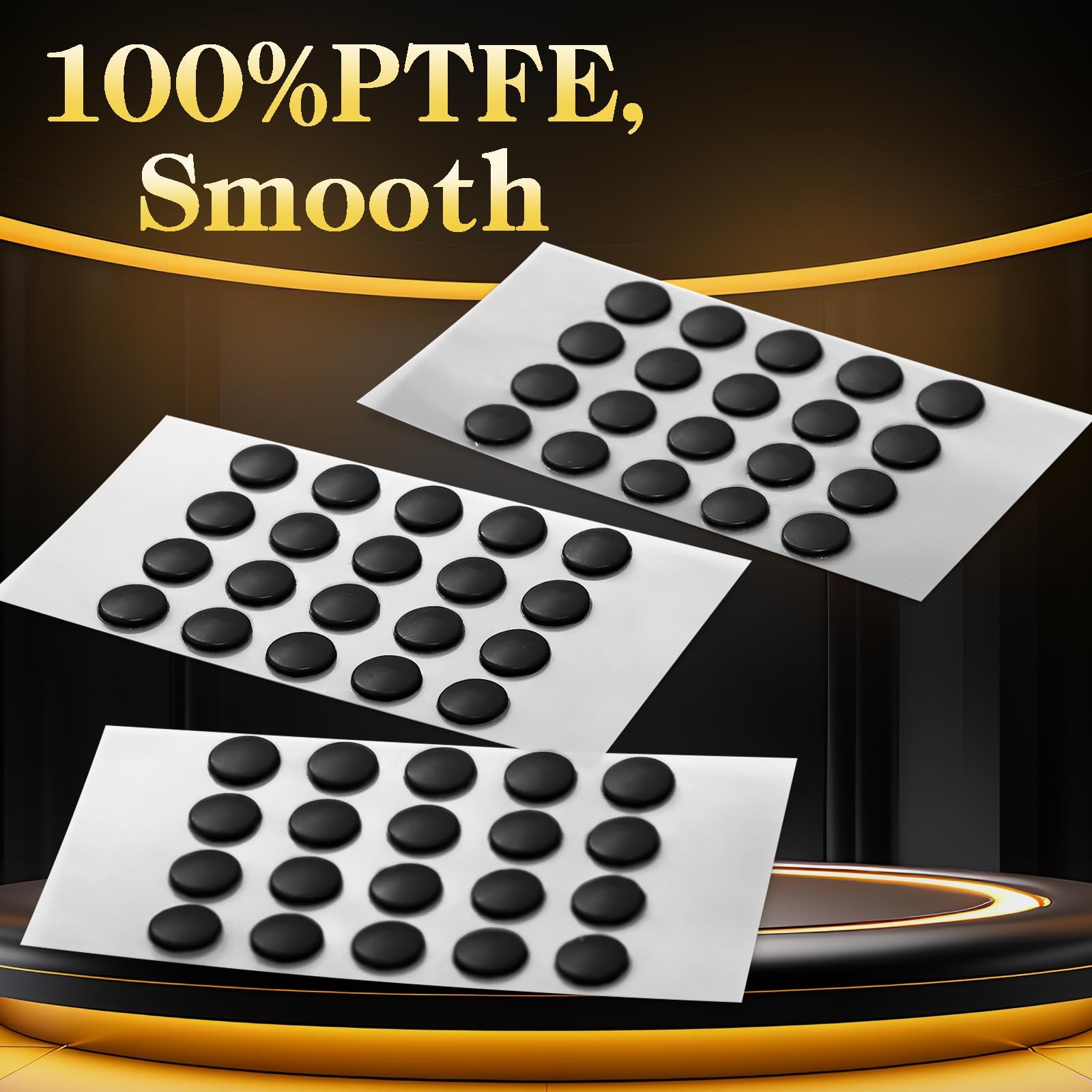 Feifeiya 100 Pcs Speed Mouse Skates, Offers 2.56 x 2.76 inches, Black