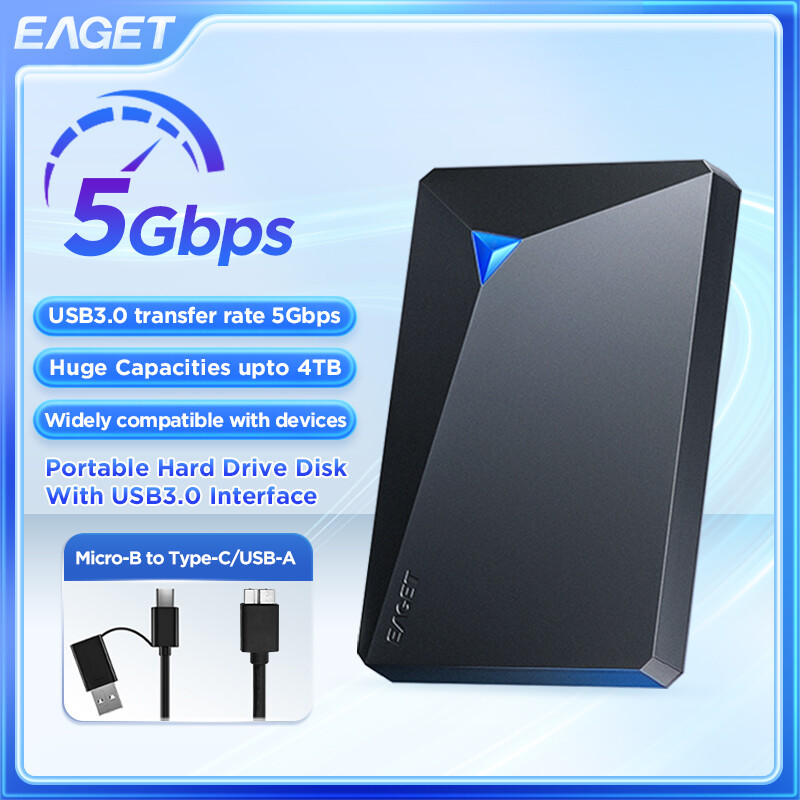 EAGET External Hard Disk Drive HDD USB 3.0 500GB 1TB Portable External 2.5″ G20C