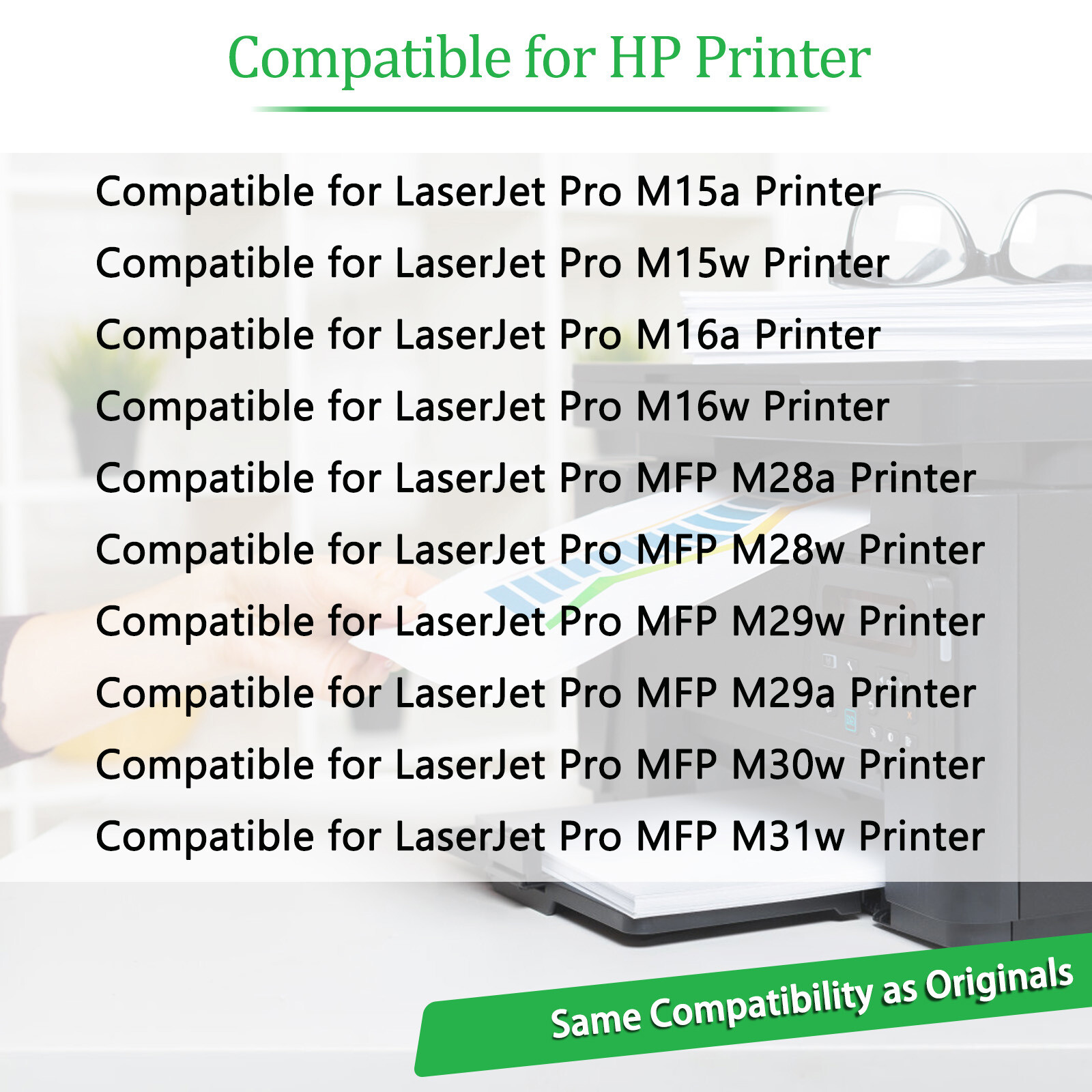 CF248A 48A Toner Cartridge Compatible with HP LaserJet Pro M16a M16w M29w M30w