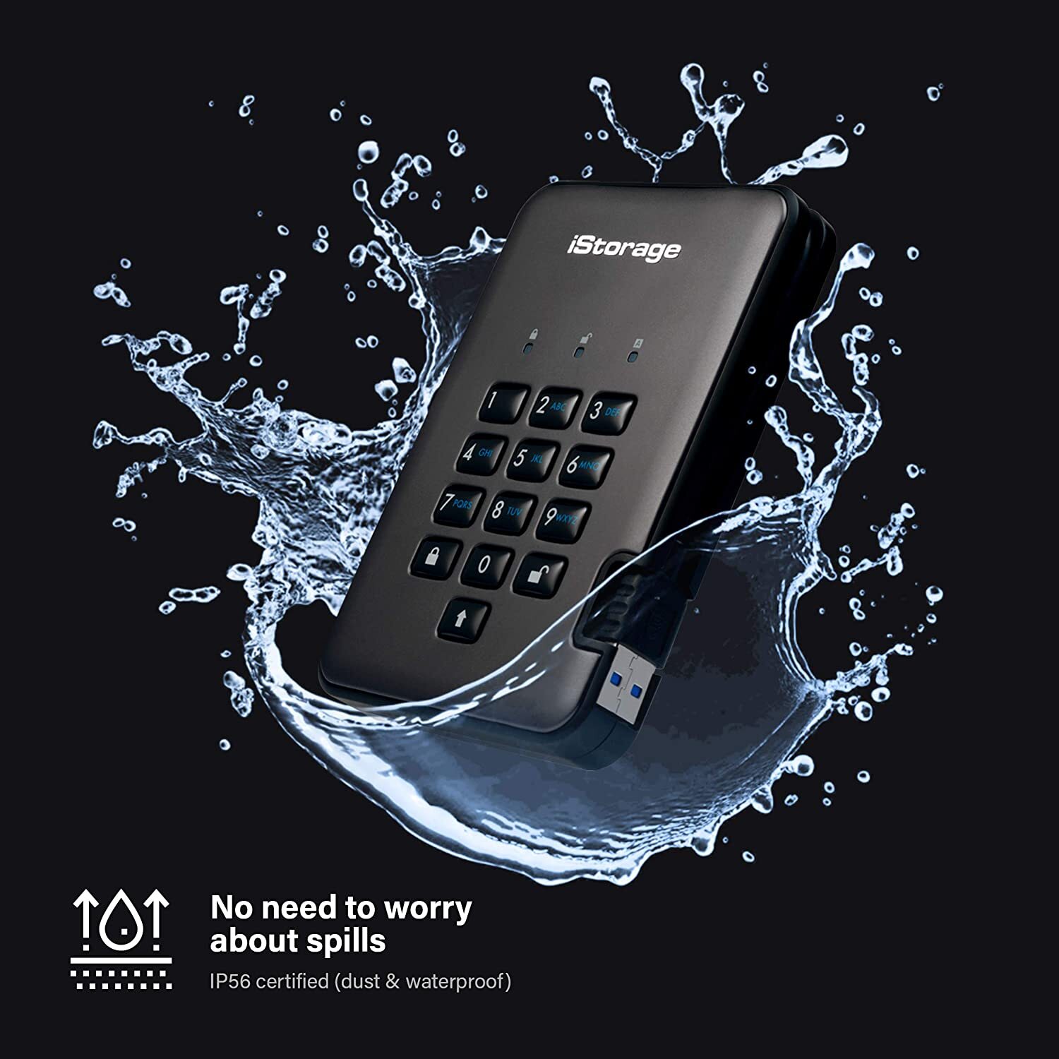 Diskashur PRO2 HDD 2TB Secure Portable Hard Drive, Password Protected
