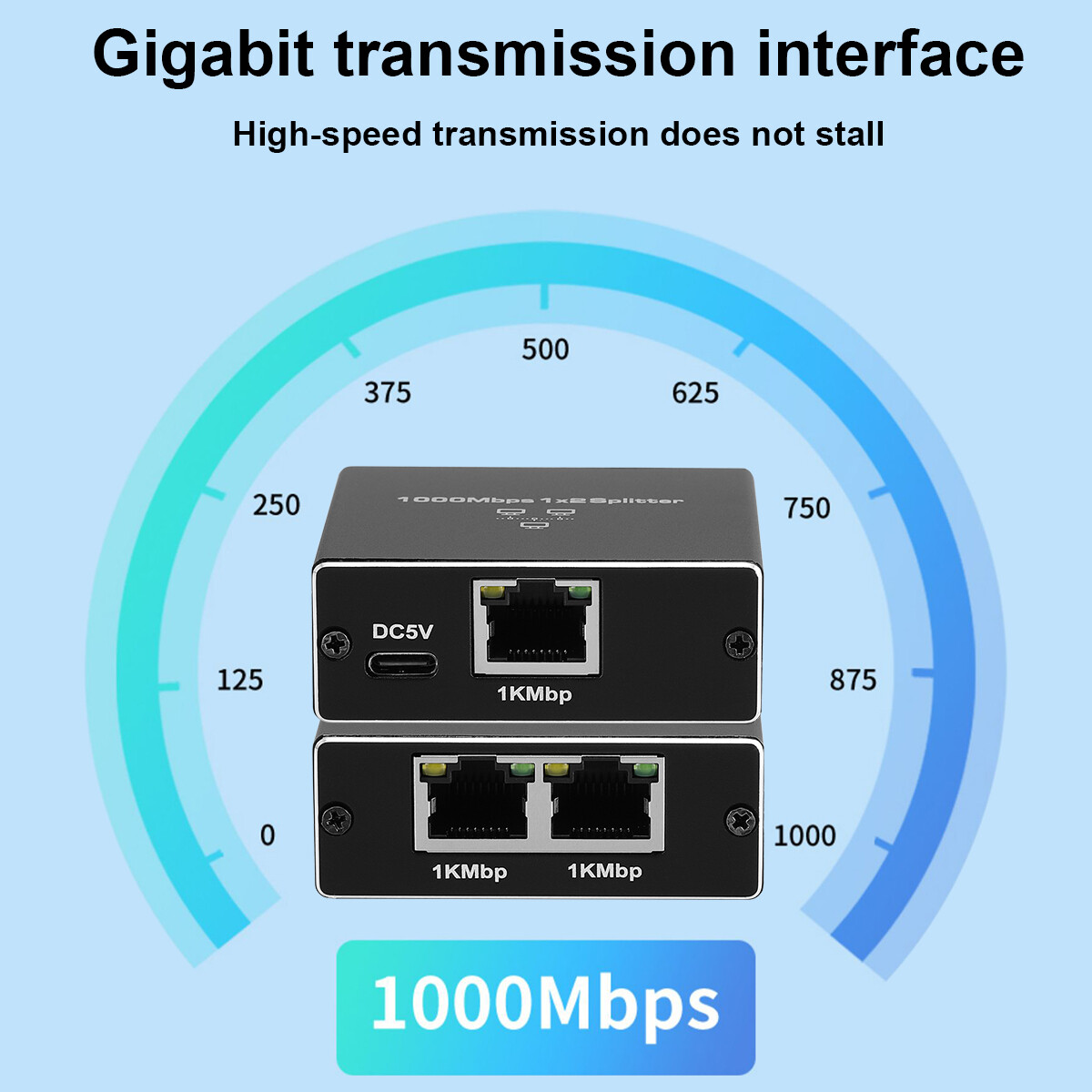 RJ45 Gigabit Ethernet Splitter 1000Mbps LAN Network Internet 1 to 2 Adapter lot