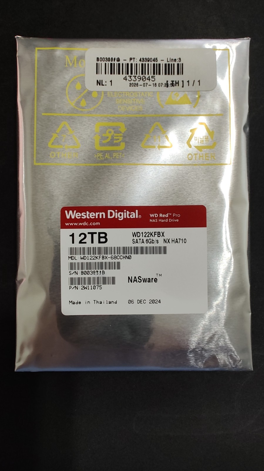 Western Digital WD Red Pro 12TB Internal Hard Drive WD122KFBX RECERTIFIED