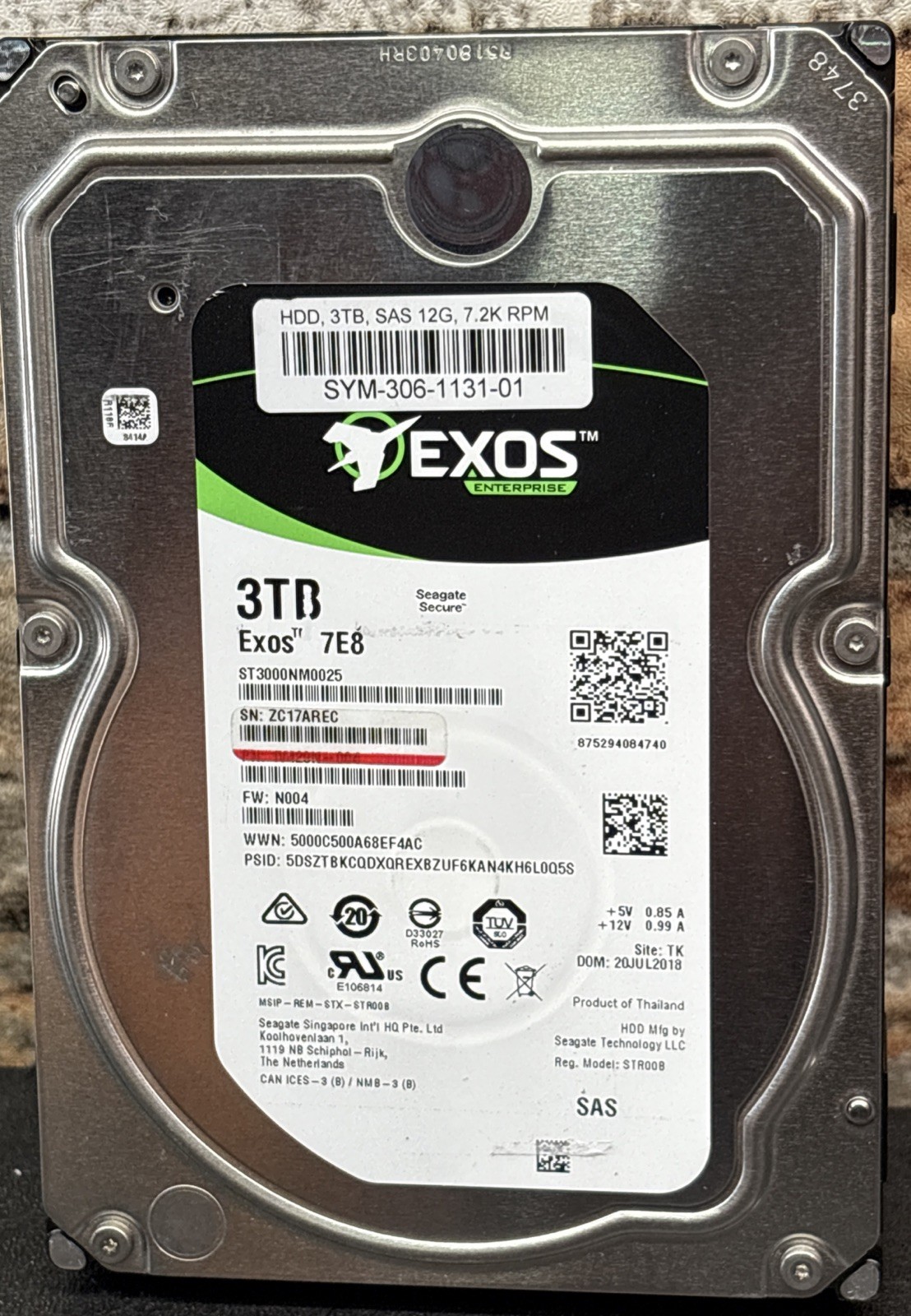Seagate Exos 7E8 ST3000NM0025 3TB 3.5” Enterprise HDD 7200RPM SAS