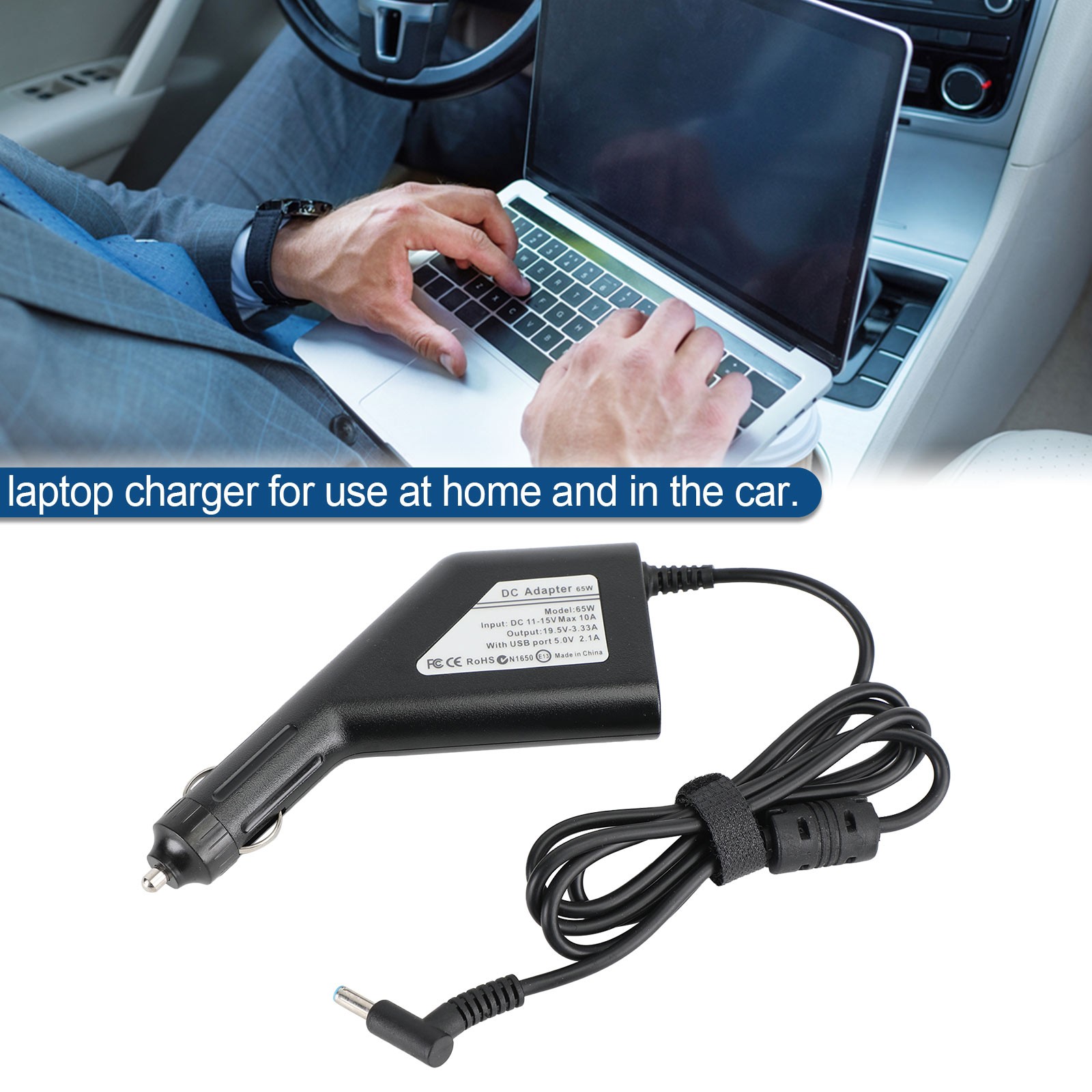 💻65W Car AC Adapter Power Charger For HP Laptop Notebook 4.5×3.0mm 19.5V 3.33A