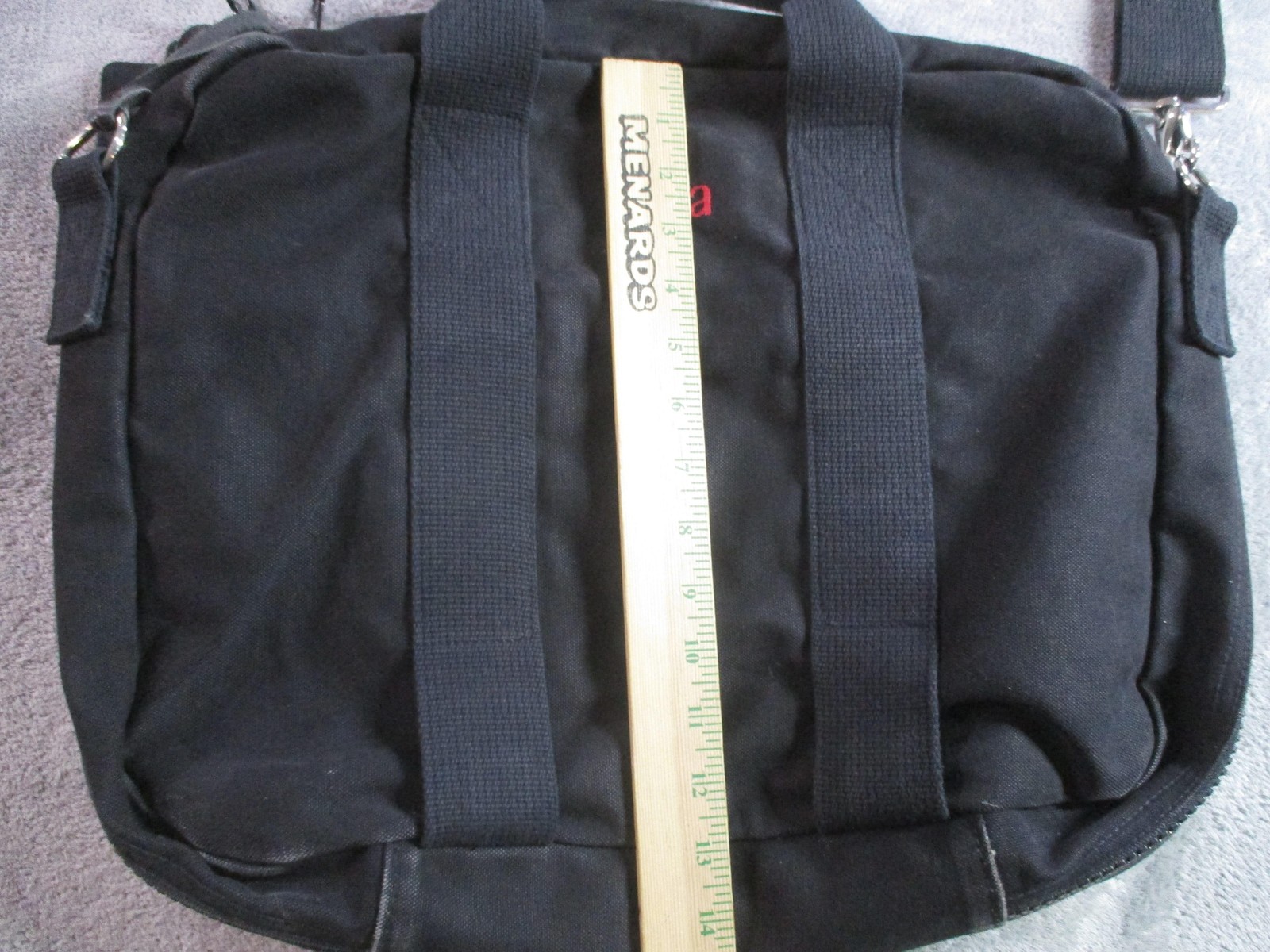 Vintage Lands’ End Square Rigger Black Canvas Laptop Briefcase Padded Strap Bag
