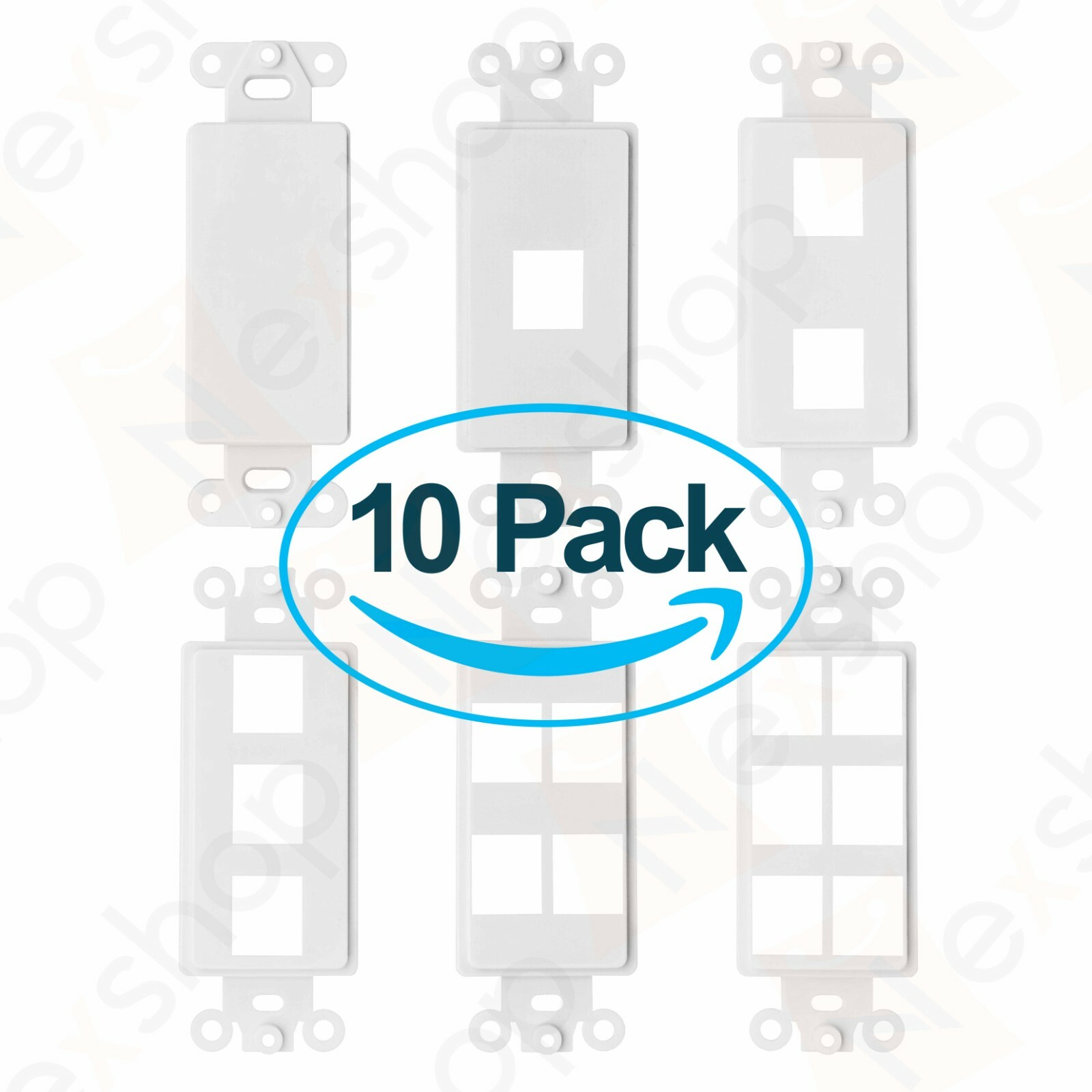 10x Nex Decora RJ45 Network Keystone Wall Plate Insert – 0 1 2 3 4 6 Port – Lot