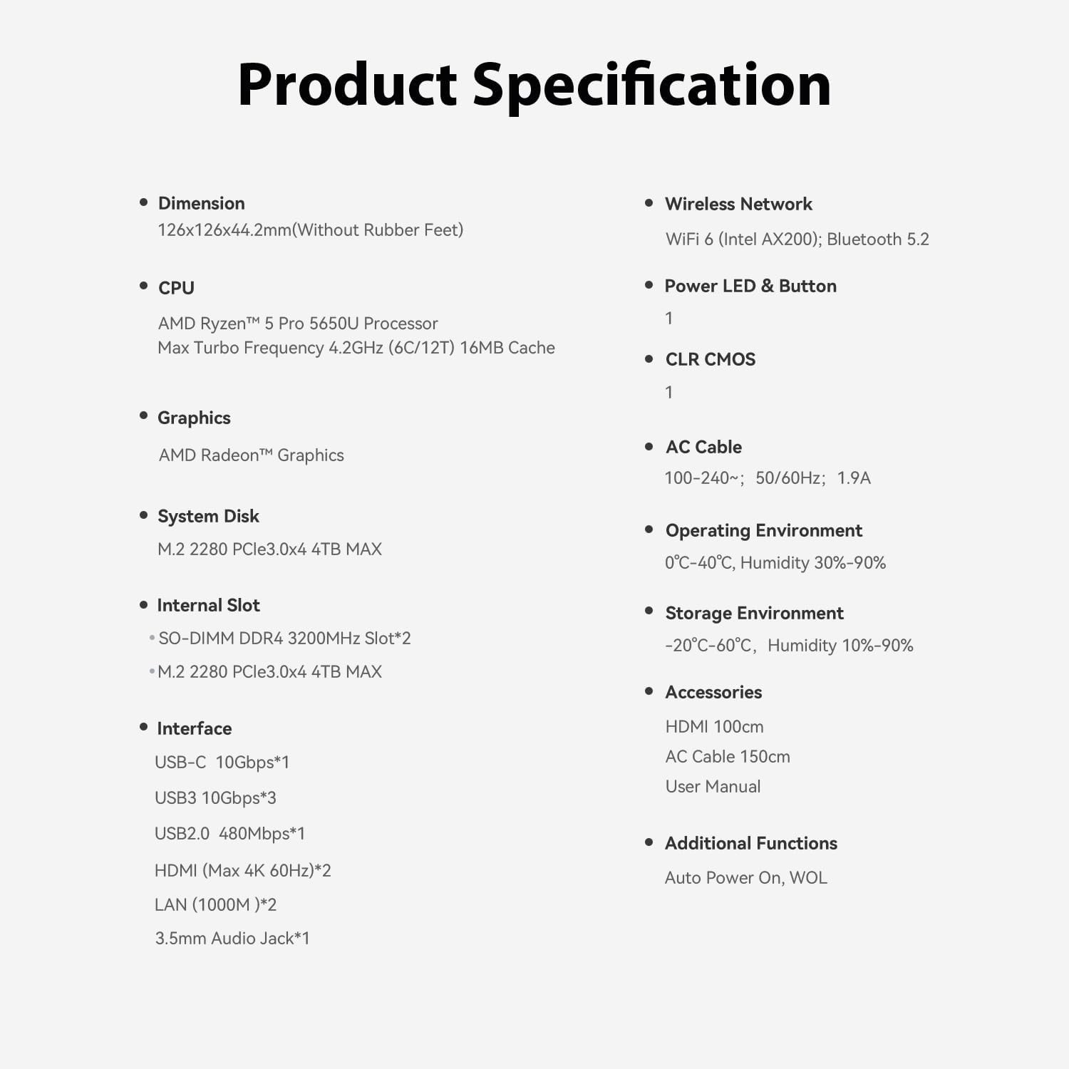 NEW Beelink EQR5 Ryzen 5 Pro 5650U 16GB 500GB Mini Desktop Computer Windows Pro