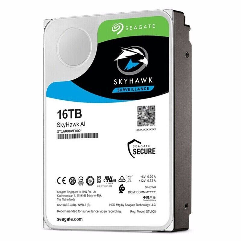 For Seagate ST16000VE002 Skyhawk Ai SATA 256mb 16TB 3.5 7200rpm Hard Drive