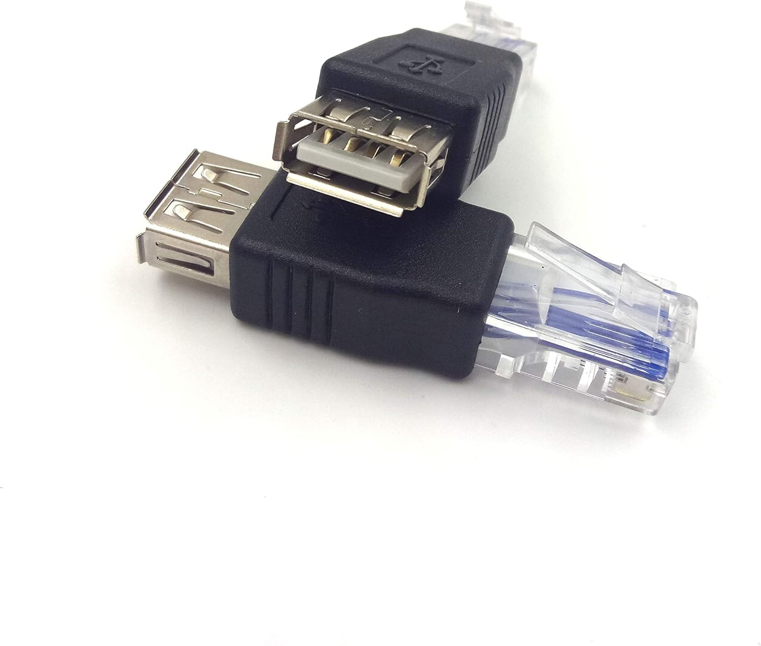 (2-Pack) USB – RJ45, USB2.0 a Female to RJ45 Ethernet Male AF-8P8C Connector, US