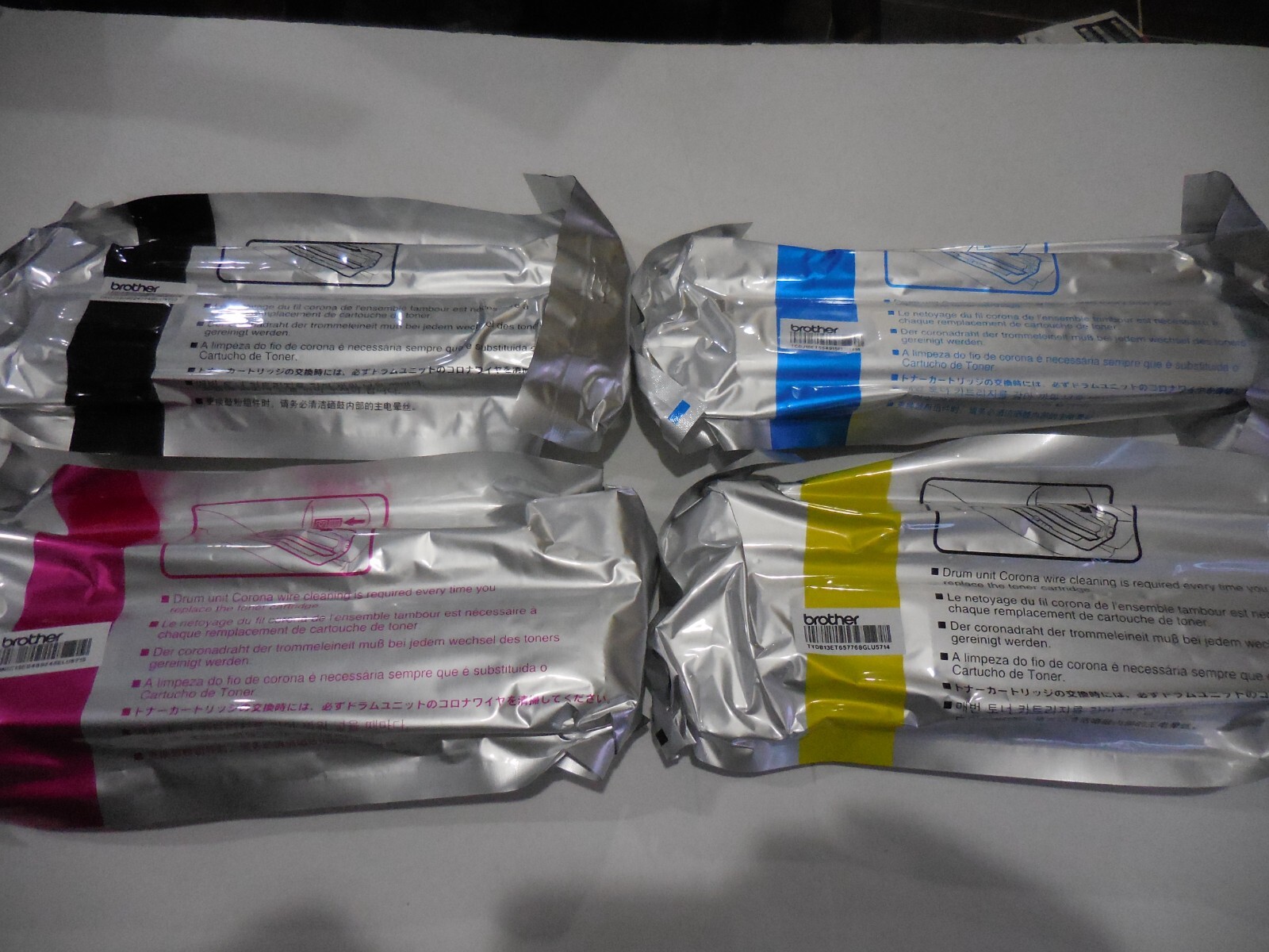 Genuine Brother TN210BK, TN210C, TN210M,TN210Y OEM Toner Cartridge Set NOBOX