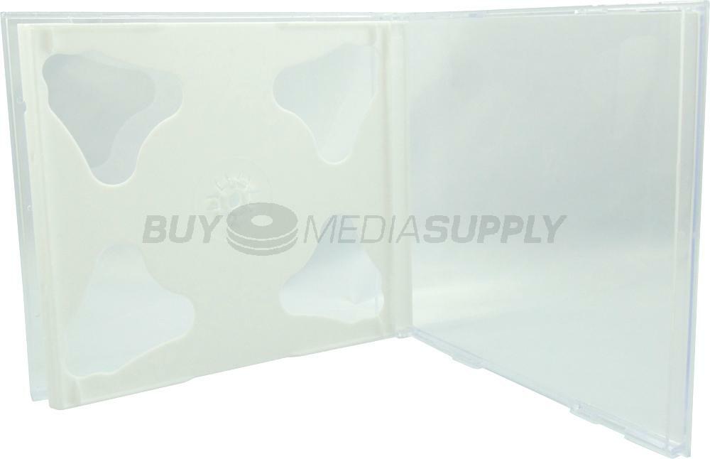 10.4mm Standard White Color Double 2 Discs CD Jewel Case Lot