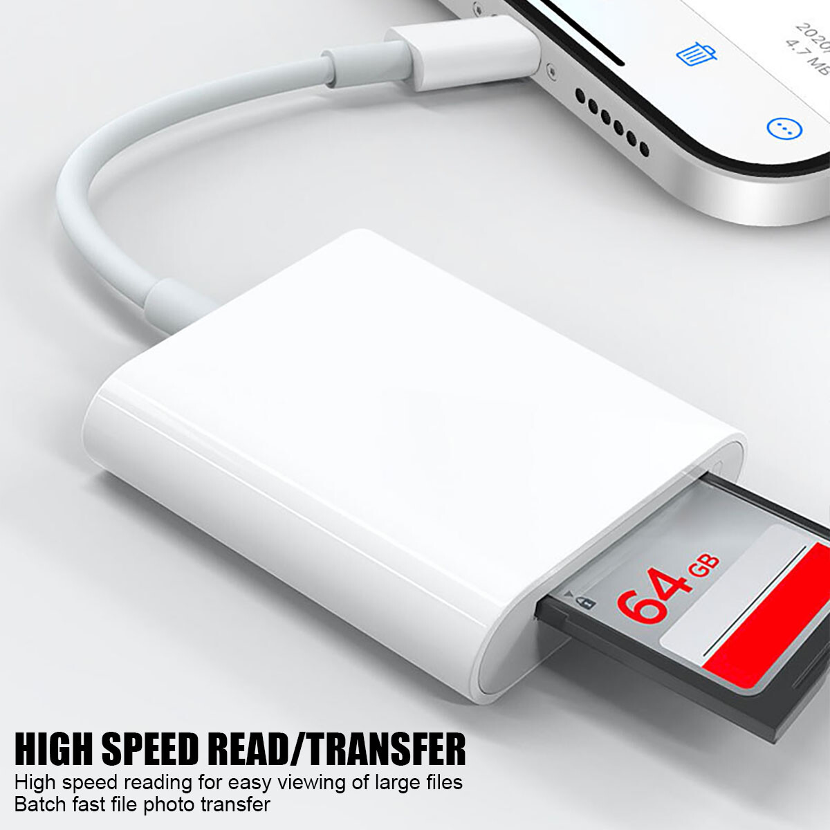 2in1 Micro SD/TF Dual Slot Memory Card Reader for iPhone iPad Camera Adapter Lot