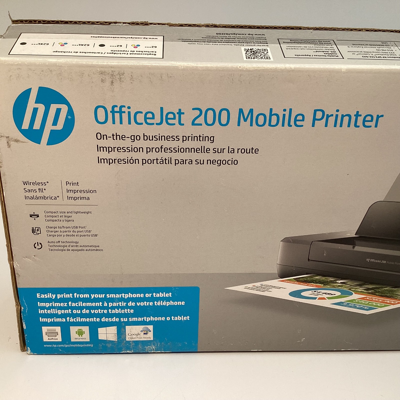 HP OfficeJet 200 Mobile Printer CZ993A Wireless Color Inkjet – New Open Box