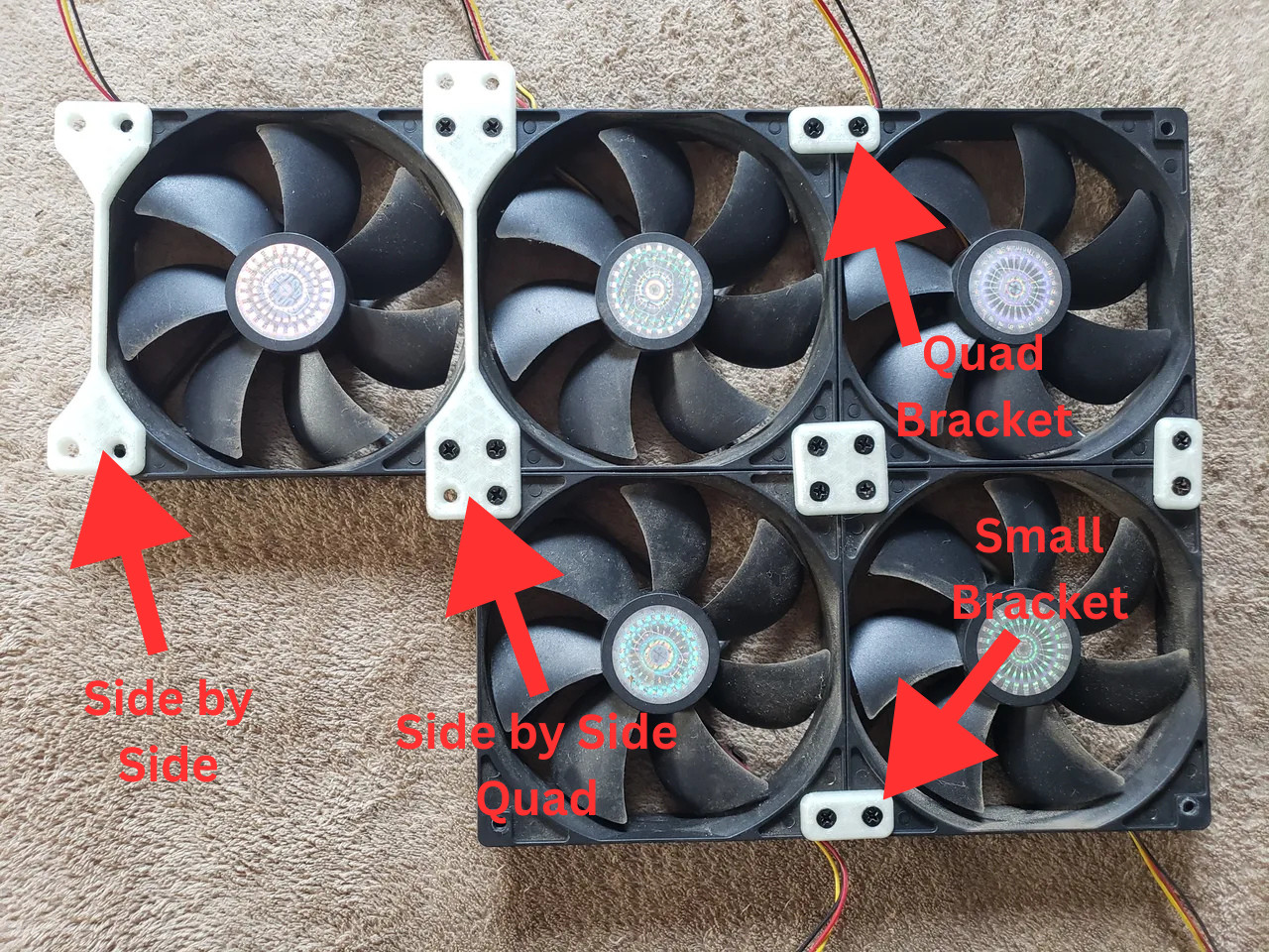 PC Computer Fan Joining Connecting Bracket Linker 120mm Fans | 5 PACK