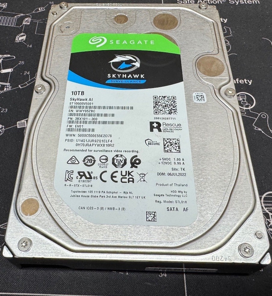 Seagate SkyHawk AI 10tb SATA HDD (green/blue label)