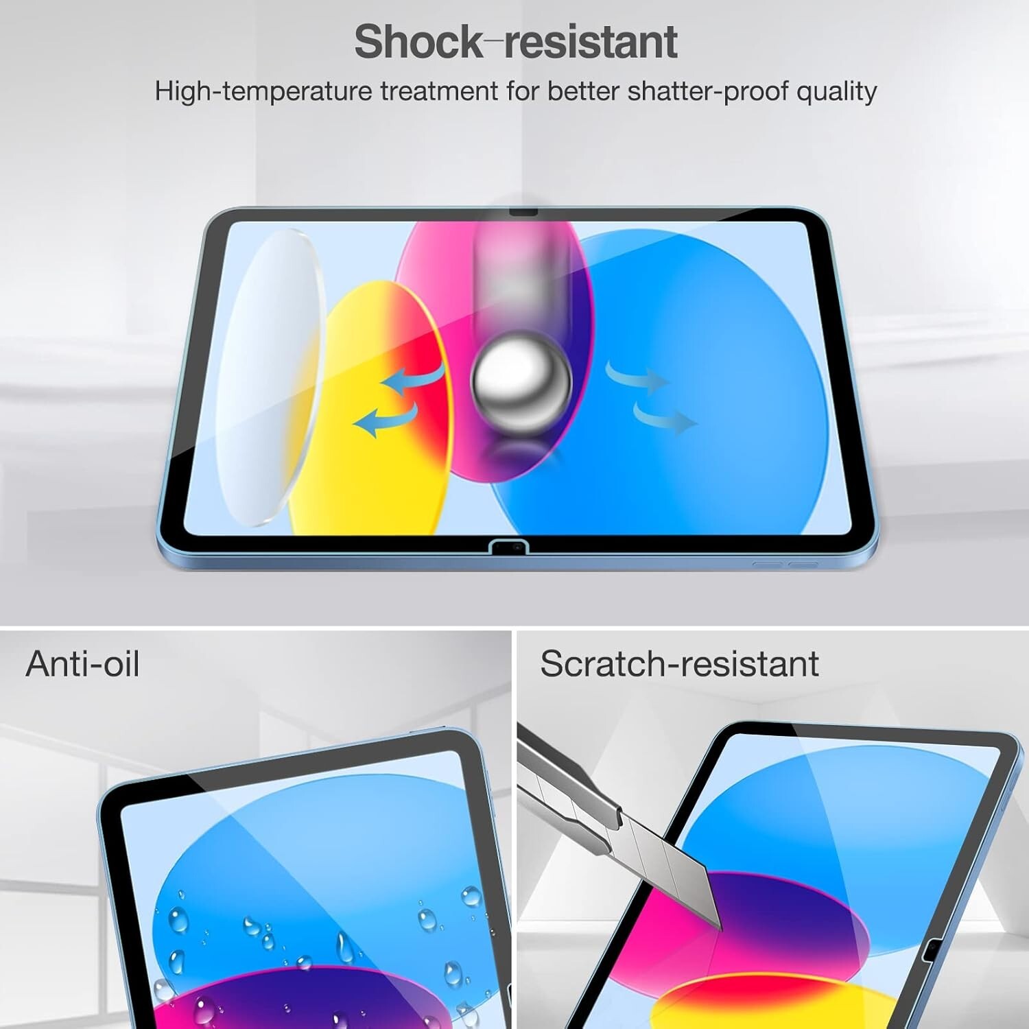 2-Pack Screen Protector For Apple iPad 10.9″ 2022 Tempered Glass Anti-Scratch