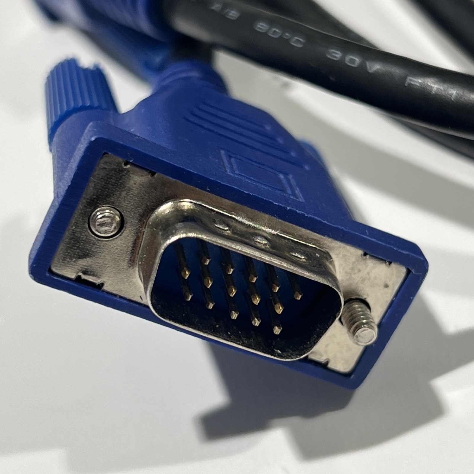 Hotron VGA/SVGA Video Graphics Cable PC Connector 5FT. Black/Blue E246588 EUC