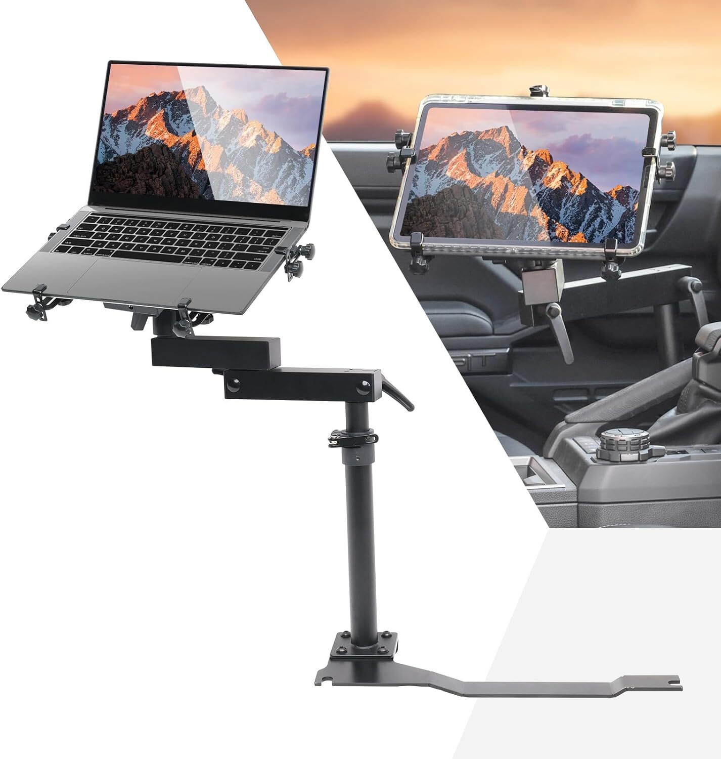 Truck Laptop Mount Fit for Toyota Tacoma 2024 2025 Adjustable Aluminum No-Drill