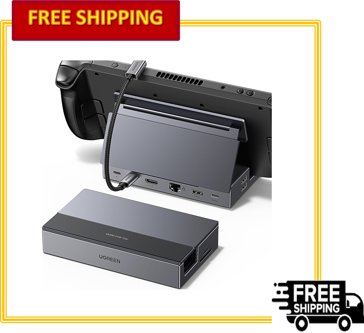 UGREEN Steam Deck Dock 9-in-1 4K 60Hz HDMI 100W PD Ethernet USB-C & USB-A 3.2