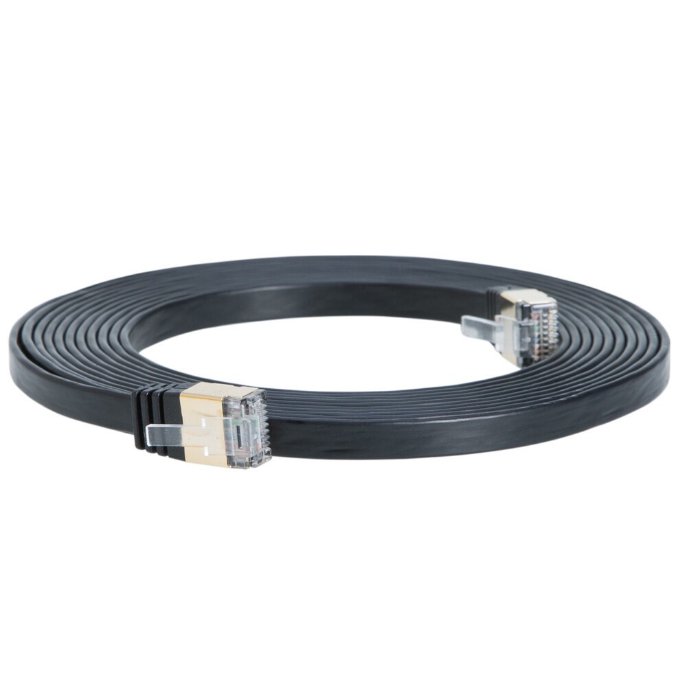 New 15FT CAT7 CAT 7 Flat Ethernet Cable LAN RJ45 Internet Router Patch Cord