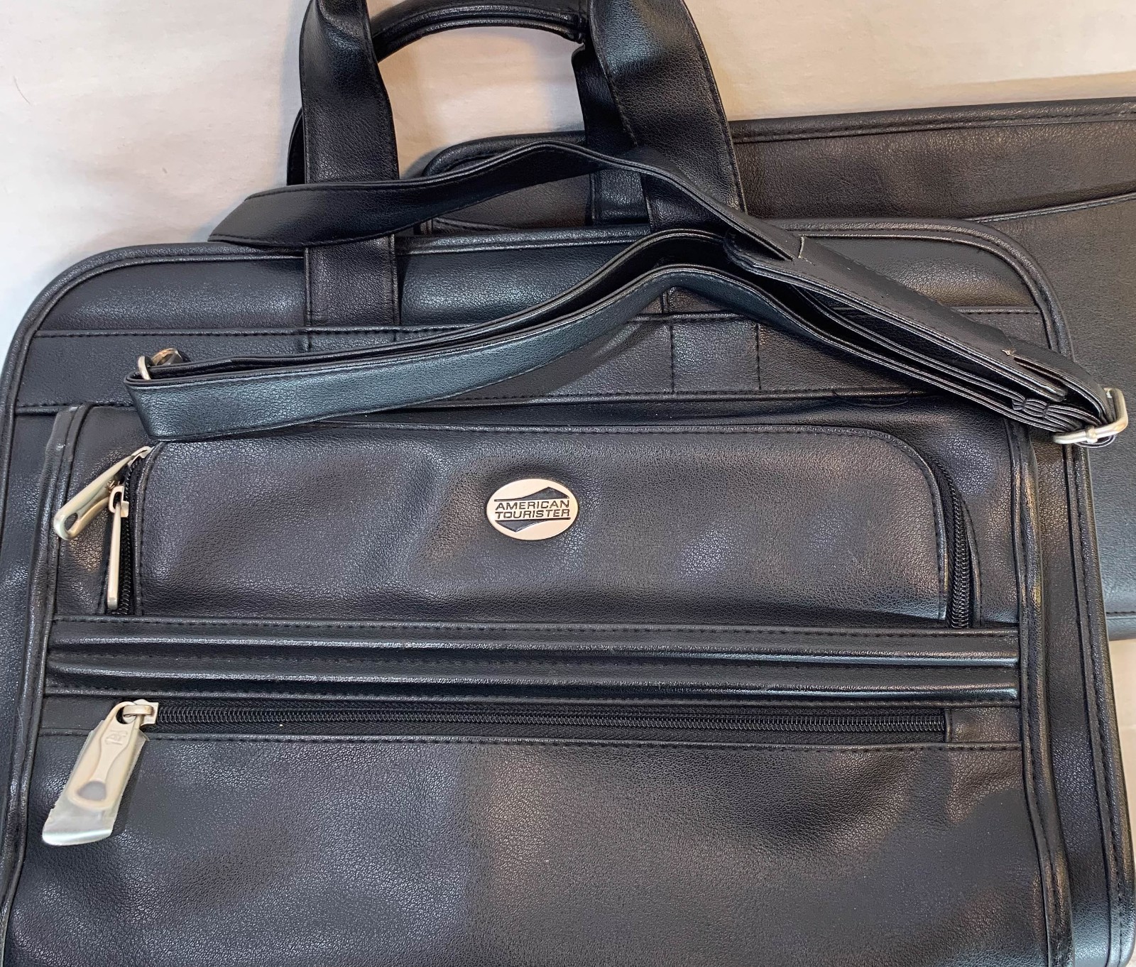 Laptop Bag American Tourister Carry On Black Faux Leather 11.5in X 16.5in