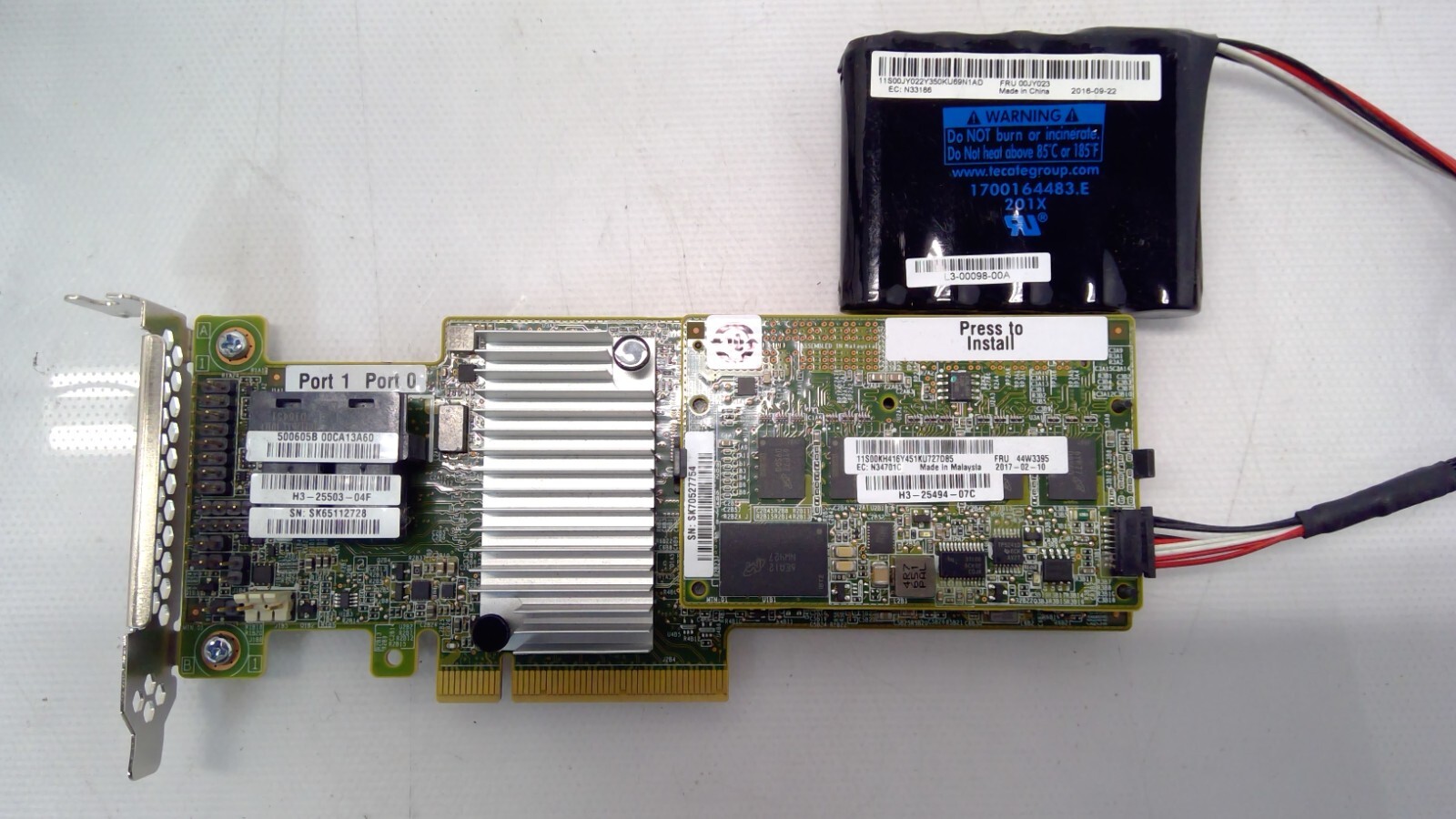 IBM 46C9111 M5120 12gb/s Raid PCI-e 3.0 X8 CARD w/battery 2GB CACHE Low Bracket