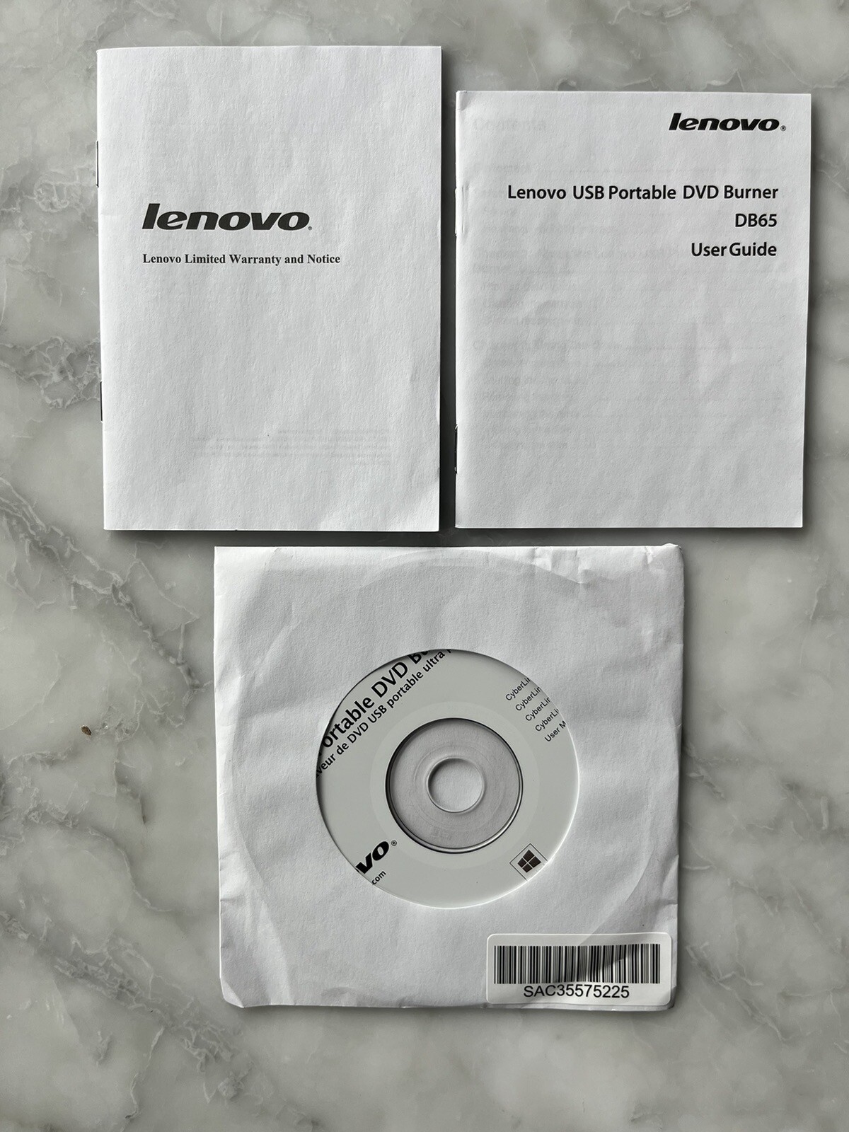 Lenovo USB Portable DVD Burner DB65 Ultra Light Thin Black