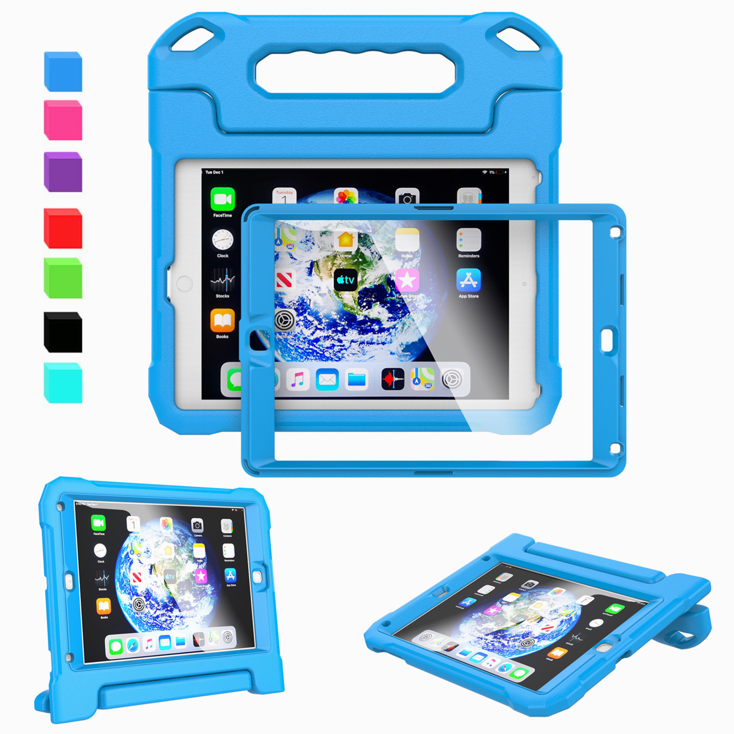 For iPad 9.7″ 2018 6th Gen & 2017 5th Gen – Kids Case Built-in Screen Protector