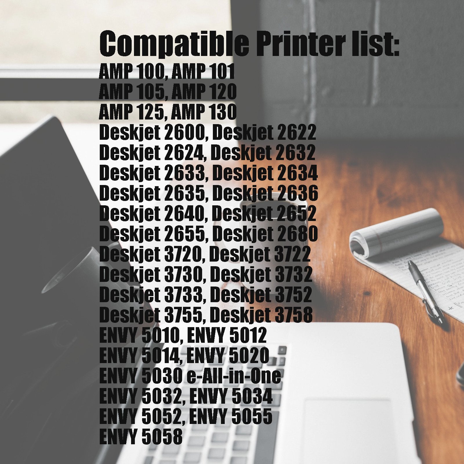 2pk 65XL Ink Cartridges for HP Deskjet 2652 2655 3752 3755 3758 Envy 5010 5020