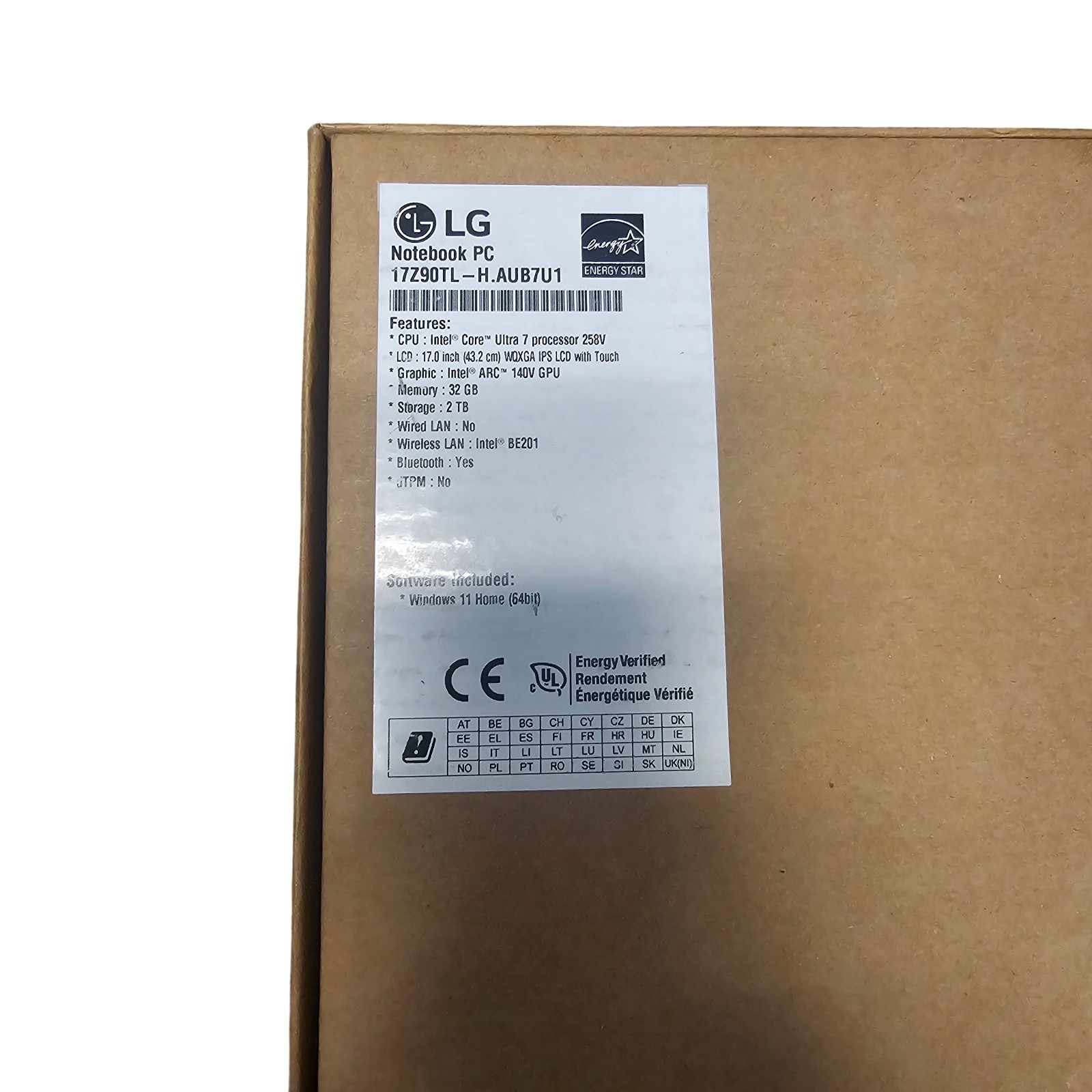 LG Gram 17″ Laptop 17Z90TL-H.AUB7U1 Ultra 7 258V – 32GB 2TB SSD Black -Excellent