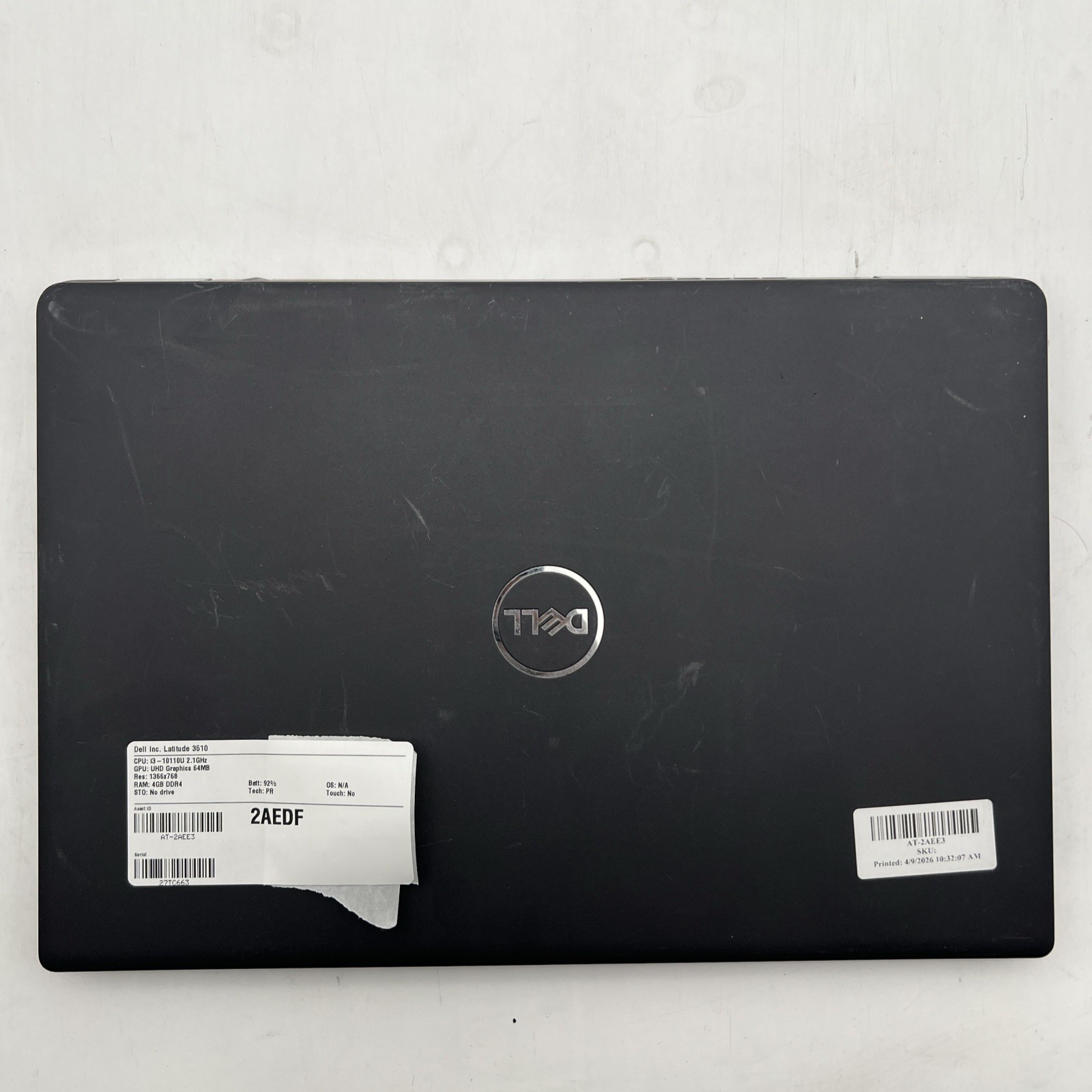 Dell Latitude 3510 15.6″ Intel Core i3 10110U 2.1GHz 4GB RAM No Drive No OS