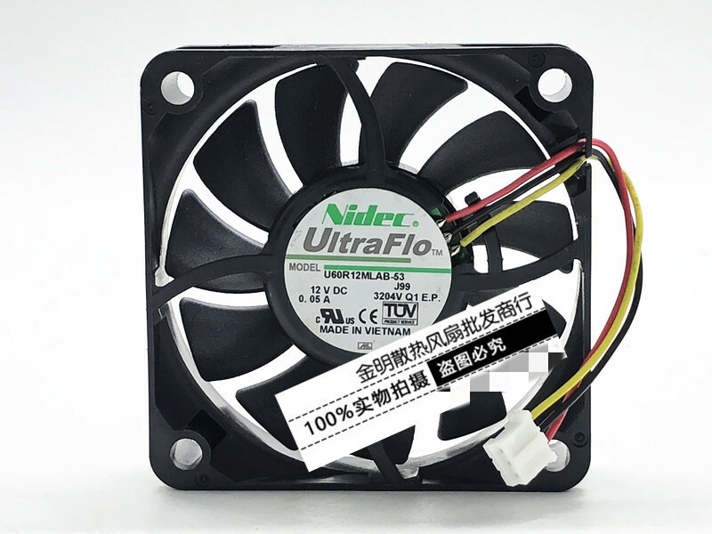 1 pcs Nidec U60R12MLAB-53 6015 6CM 12V 0.05A Ultra Quiet Cooling Fan