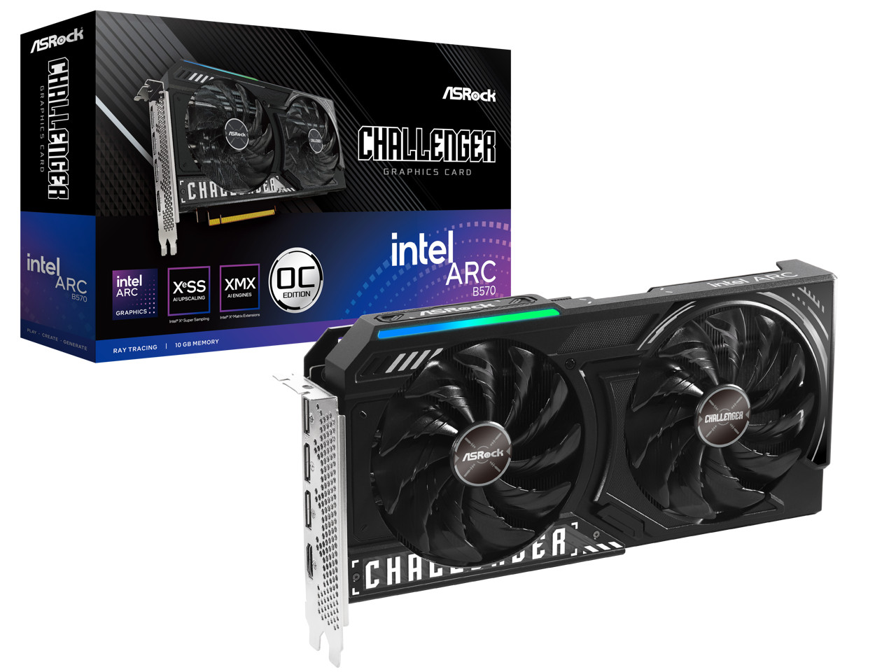 ASRock Challenger Arc B570 10GB GDDR6 PCI Express 4.0 x8 ATX Video Card B570 CL