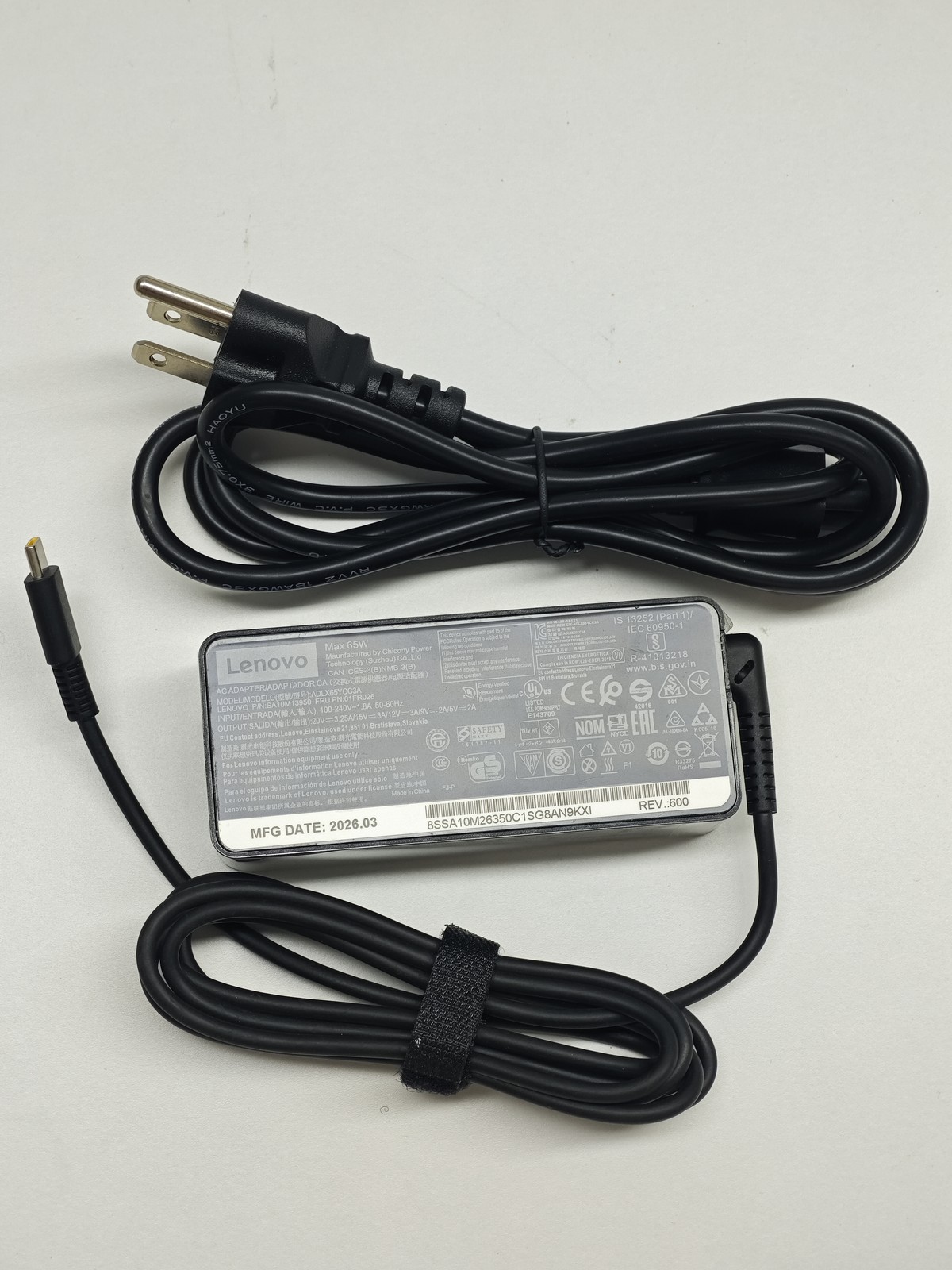 Genuine OEM Lenovo 65W USB-C Adapter Charger ThinkPad X1 Carbon Yoga ADLX65YLC3A
