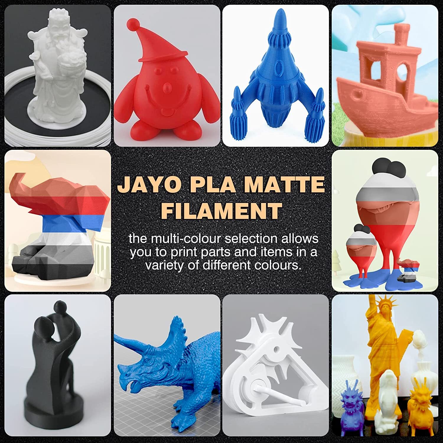 JAYO PLA Matte PETG PLA+ SILK ABS TPU 1.75mm Filament 1.1KG Spool Neatly Wound