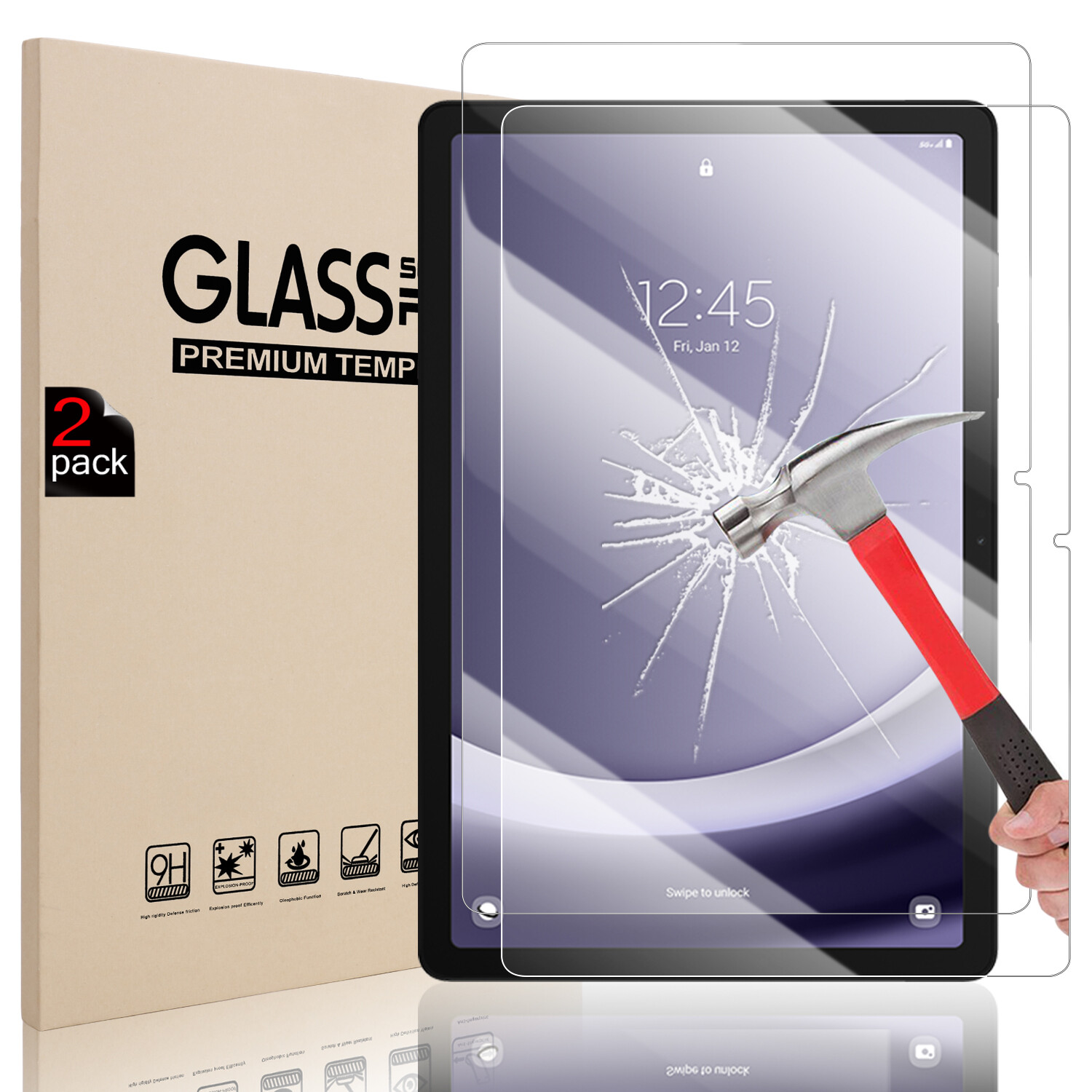 For Samsung Galaxy Tab A9+ 11″ Slim Shockproof Tempered Glass Screen Protector
