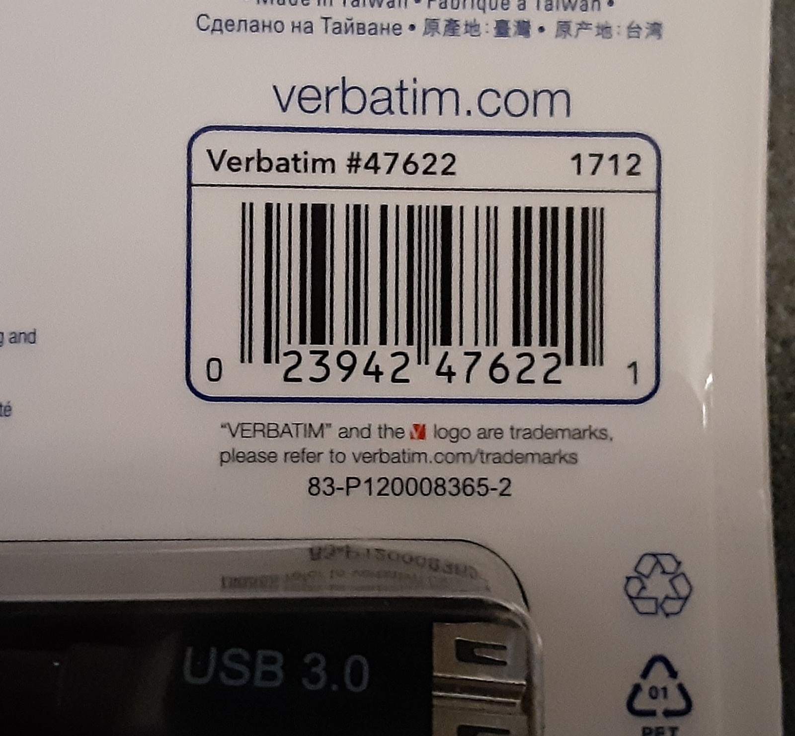 Verbatim External SSD Solid State Drive 128GB USB 3.0 – #47622 1712 – Brand New