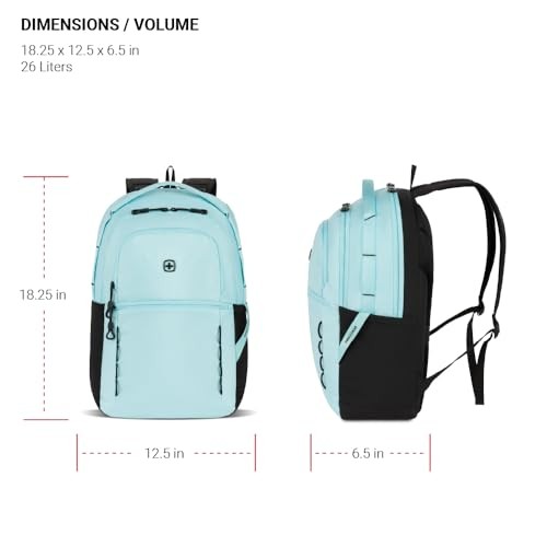 SWISSGEAR VERSA LAPTOP BACKPACK, 18.25″X12.5″X6.25″ – CLEAR SKY