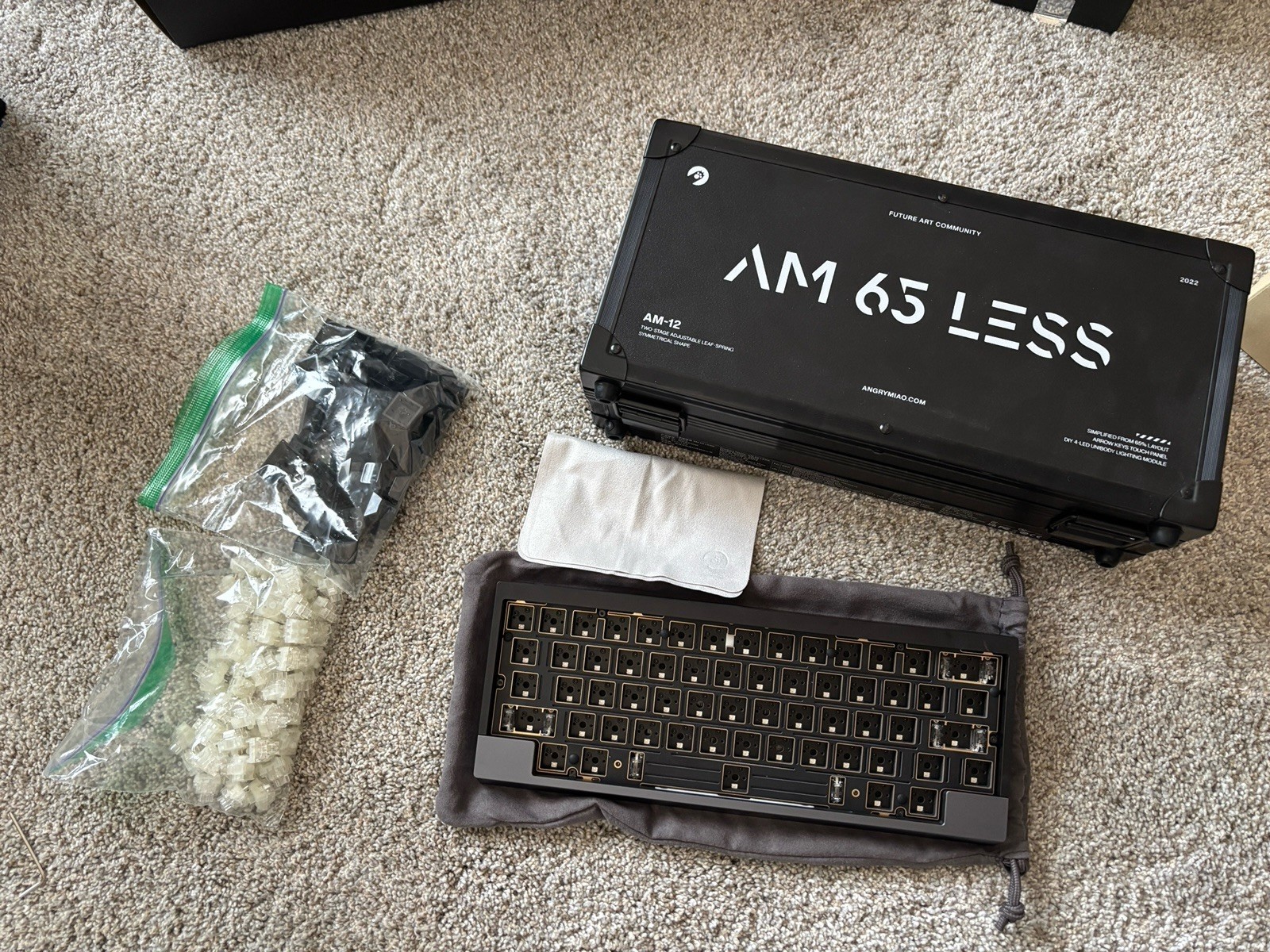 Angry Miao AM 65 LESS Wired Mechanical Hot-Swappable Keyboard Kit Black QWERTY