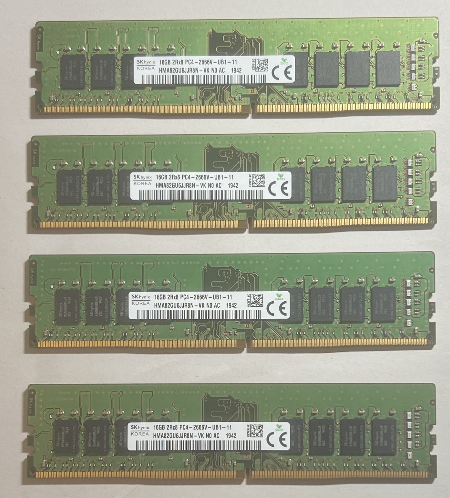 Dell 64GB (4x16GB) DDR4 2666MHz PC4-2666V-UB1-11 Desktop RAM Memory Kit 2Rx8
