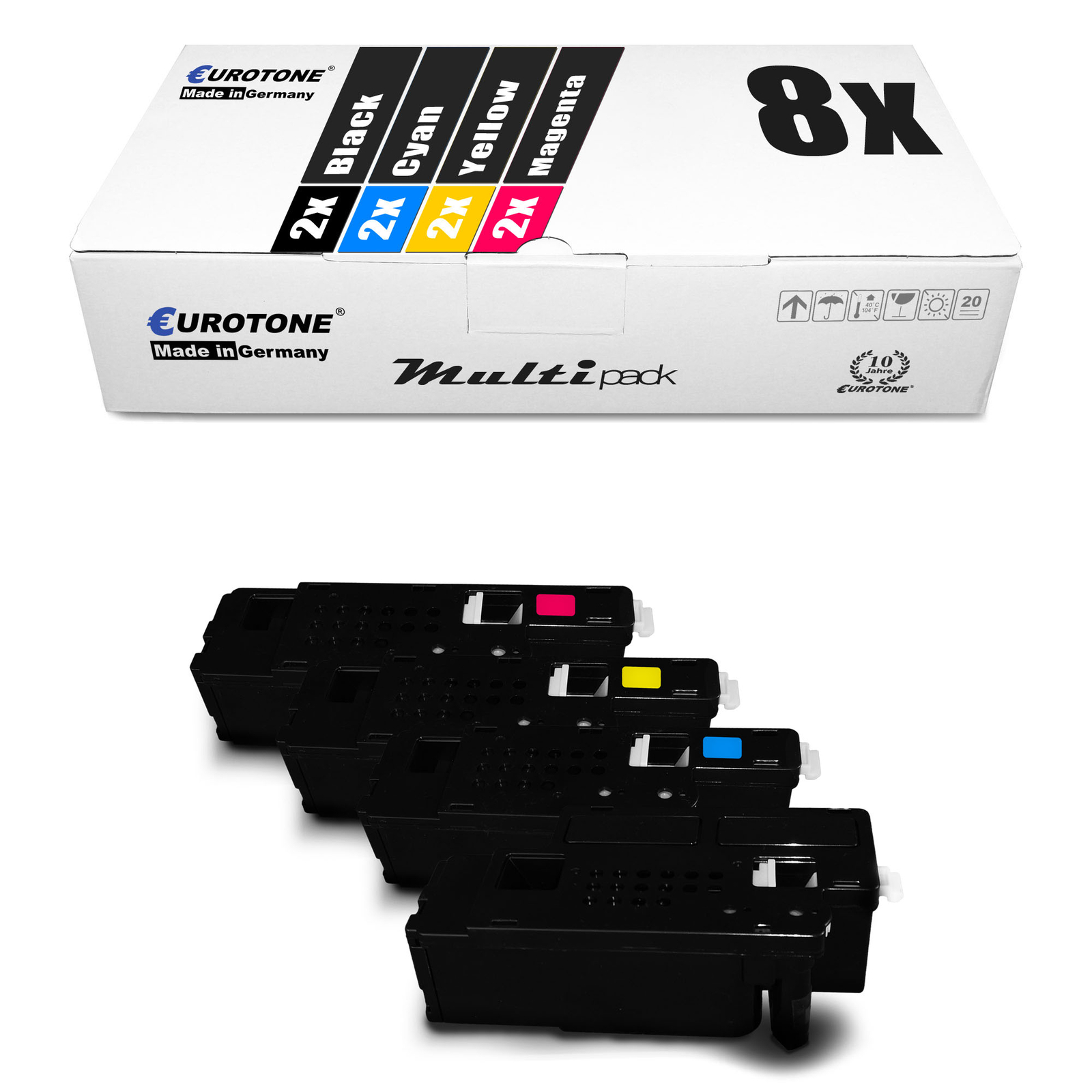 8x Eco Toner Alternative F R Epson C1700 C1750N With Per Ca. 1.400/2.000 Pages