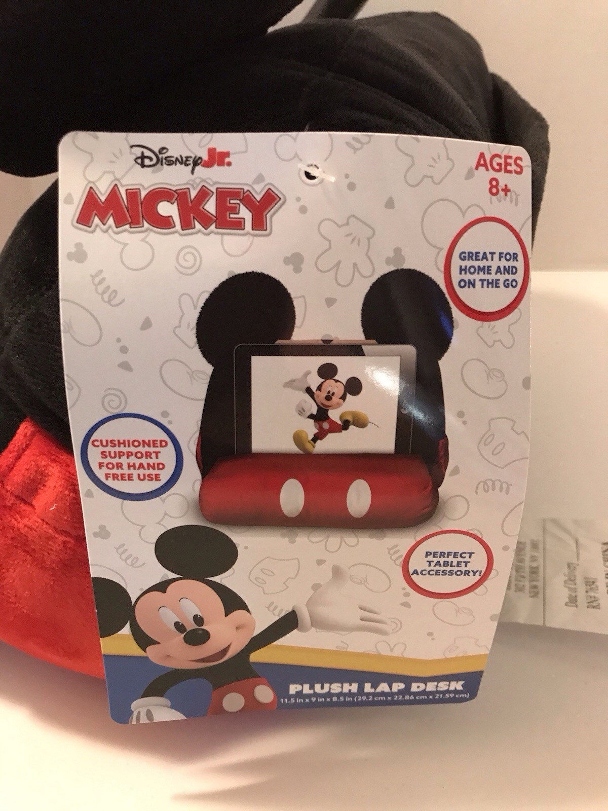 Disney Jr. Mickey Mouse Tablet Holder Plush Lap Desk 11.5 In.x 9 In x 8.5 In NWT