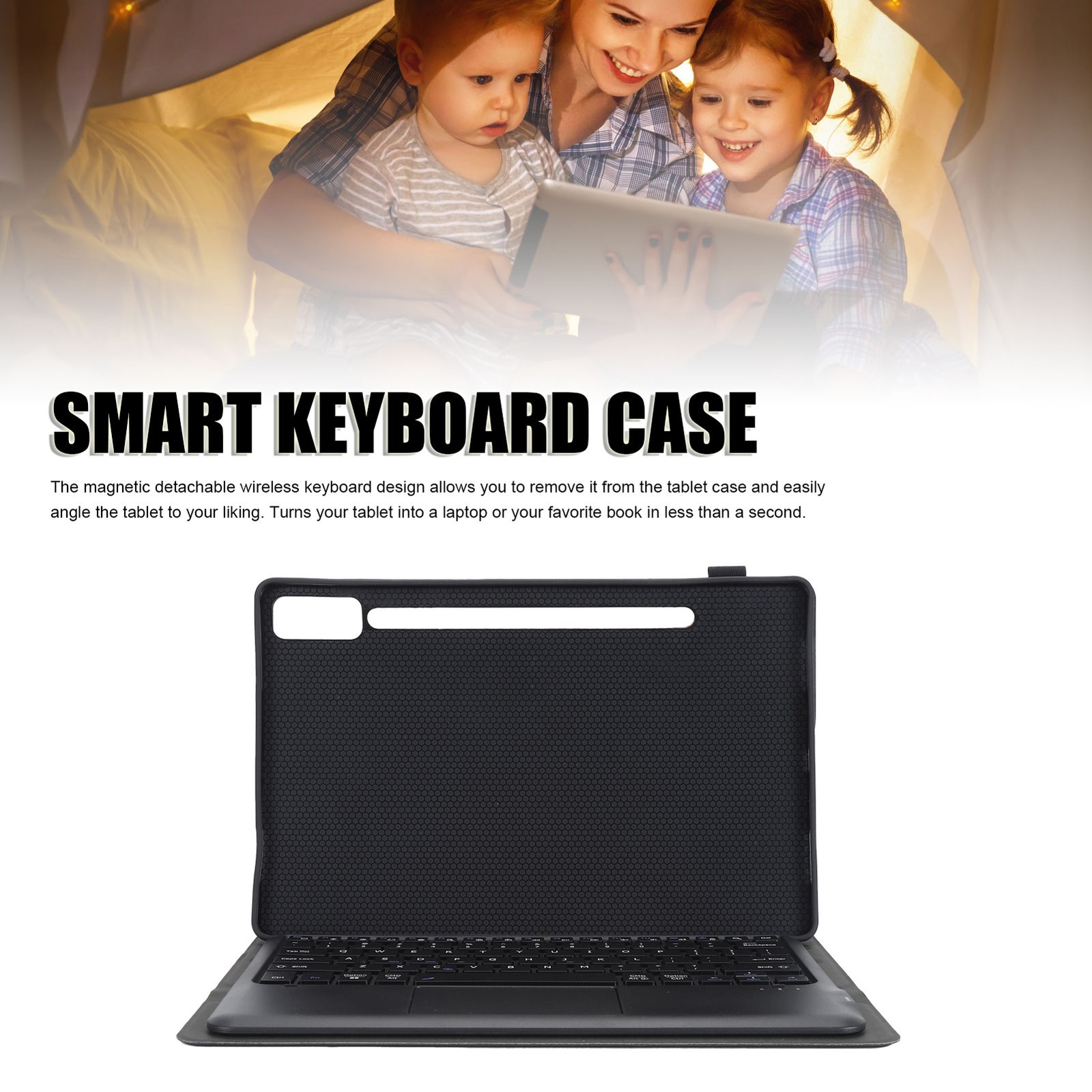 Keyboard Case For Tab P12 12.7in TPU Stand Cover With Magnetically Detachable