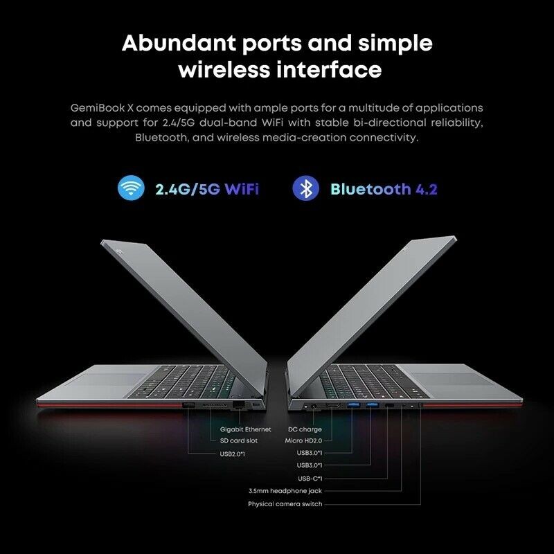 CHUWI Gemibook X 15.6 Inch Windows Laptop Intel Celeron N5100 4GB RAM 128GB SSD